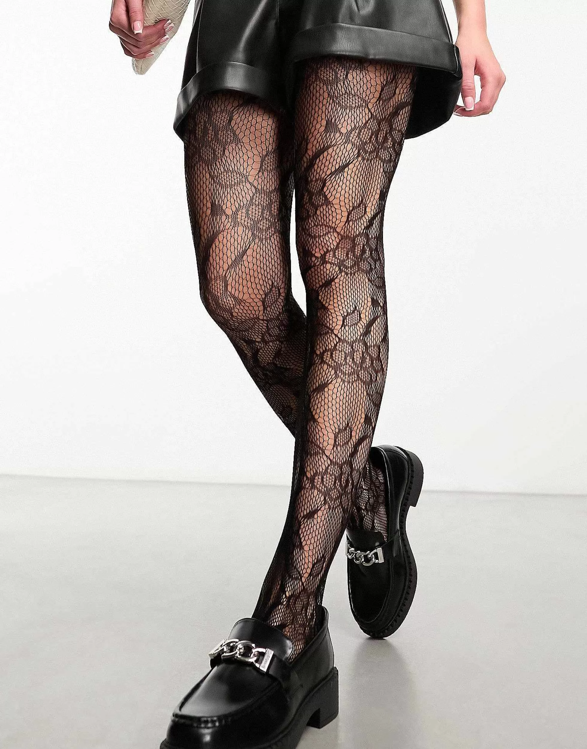 Women My Accessories London Floral Lace Tights In