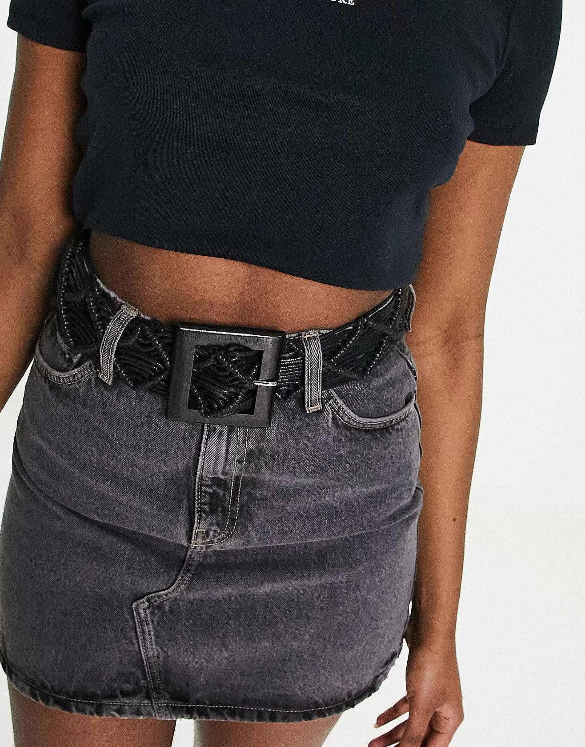 Women My Accessories London Woven Rattan Crochet Belt In