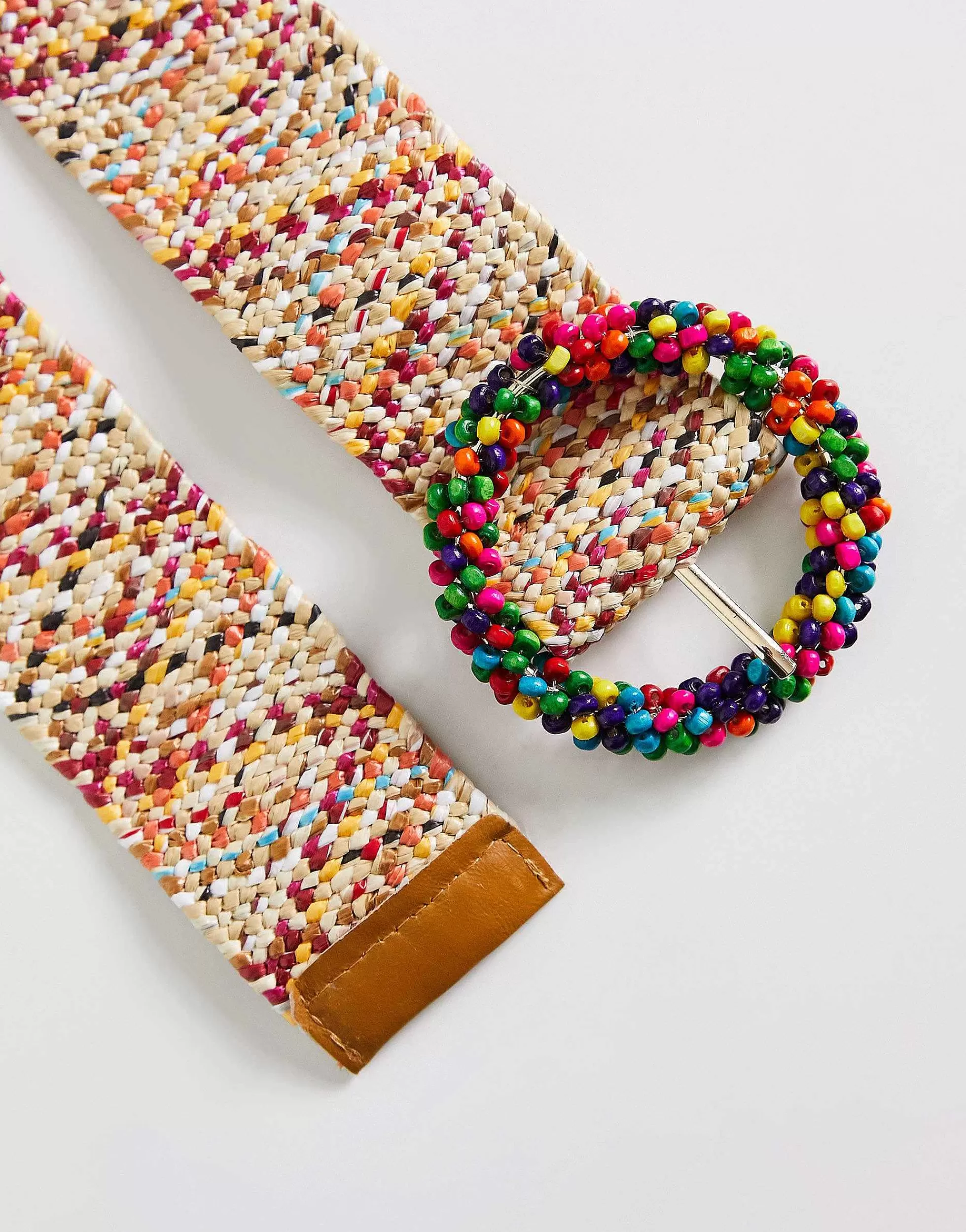 Women My Accessories London Woven Rattan Crochet Belt In Bright