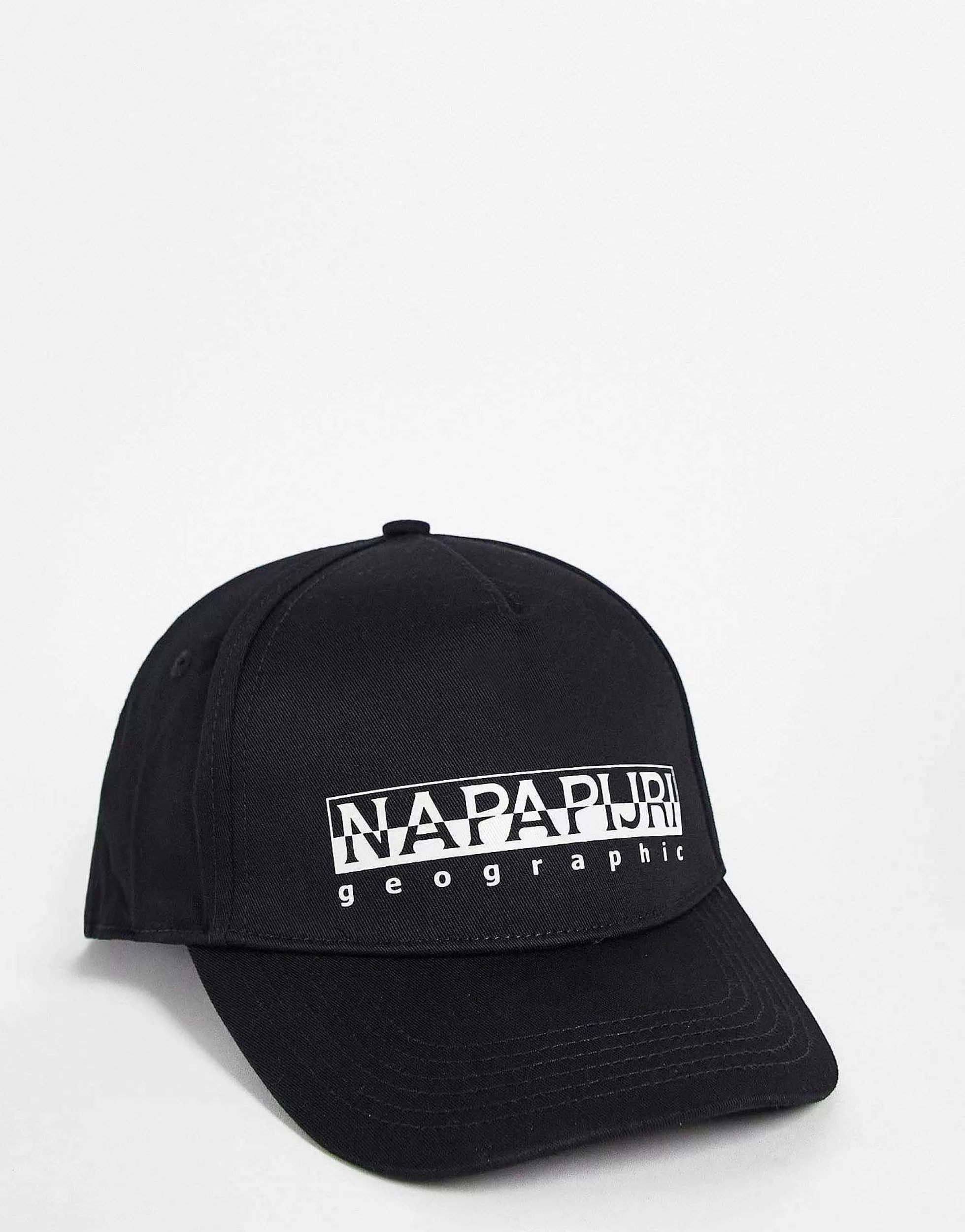Men Napapijri Box Logo Cotton Cap In