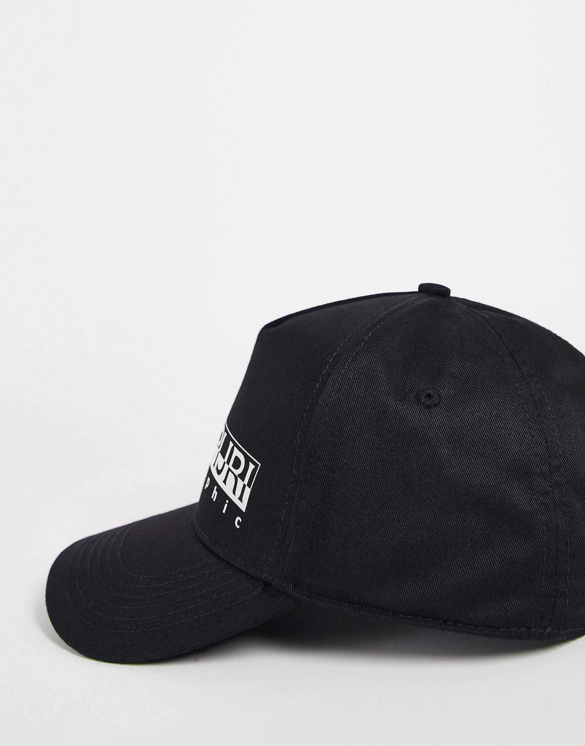 Men Napapijri Box Logo Cotton Cap In
