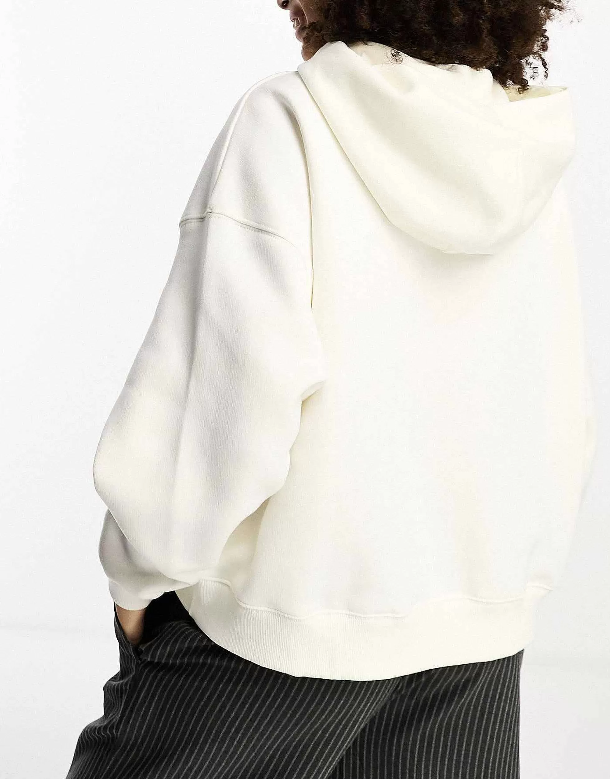 Women New Balance Linear Heritage Oversized Hoodie In Oatmeal