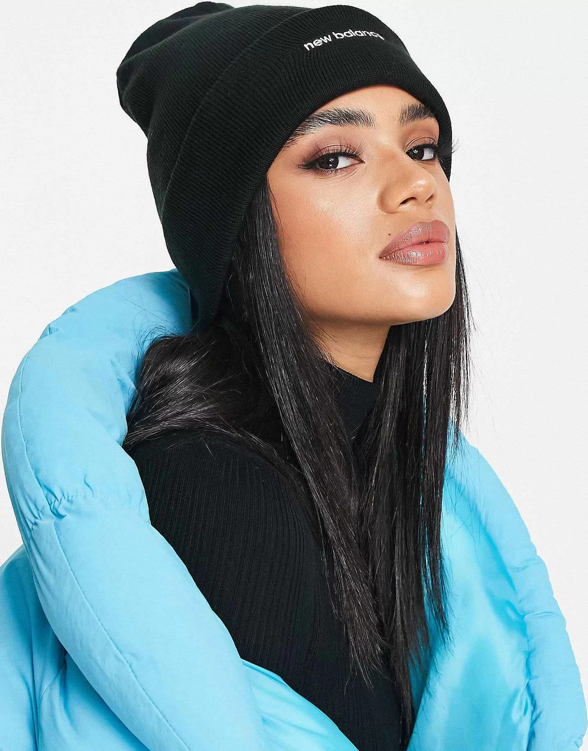 Women New Balance Linear Logo Beanie In