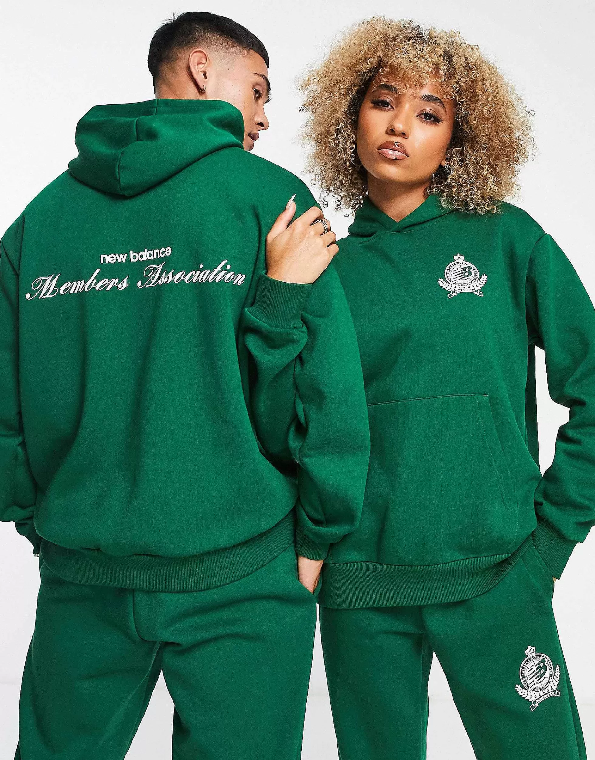 Women New Balance Members Club Lounge Set In Green- Exclusive To Asos