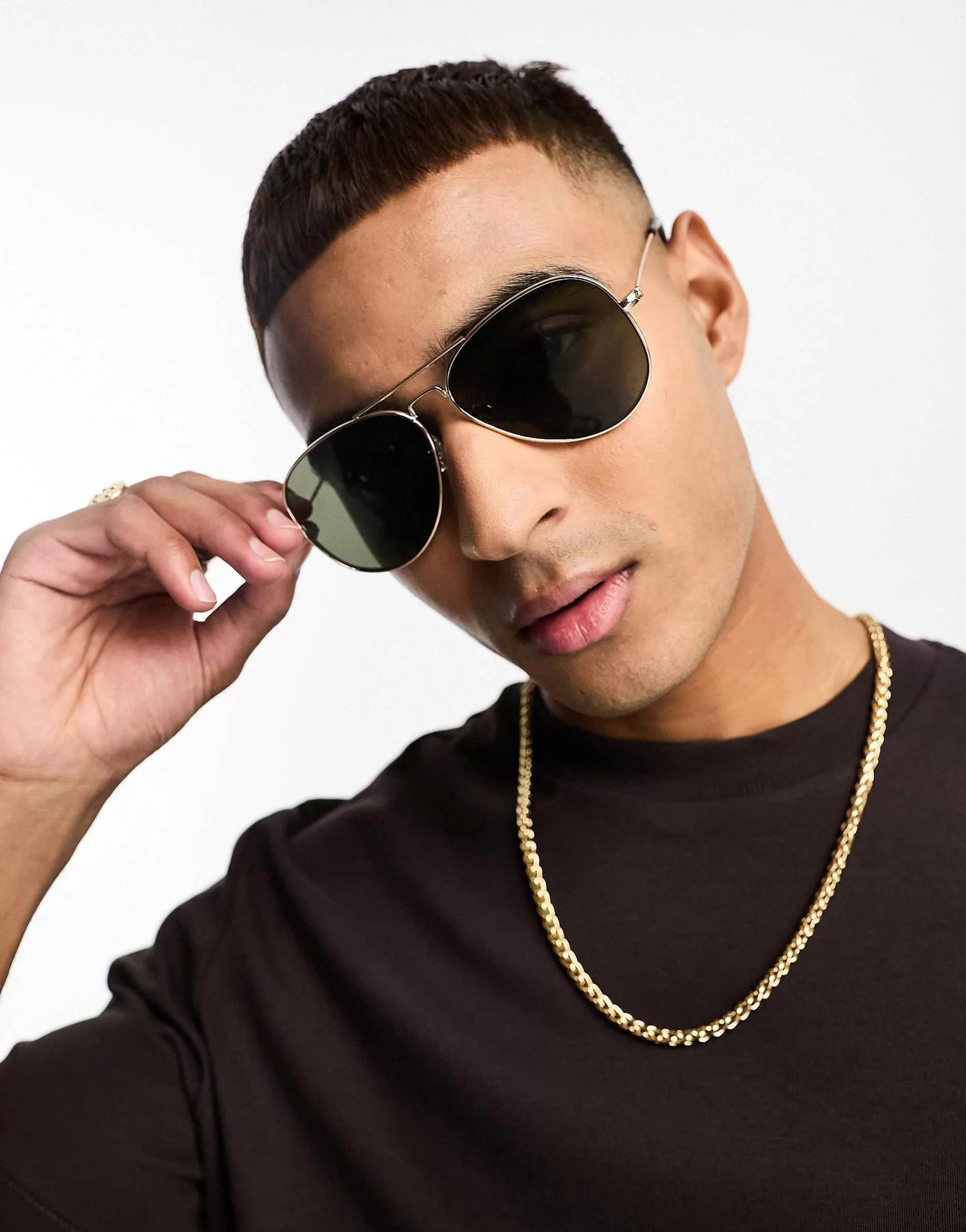 Men New Look Aviator Sunglasses In