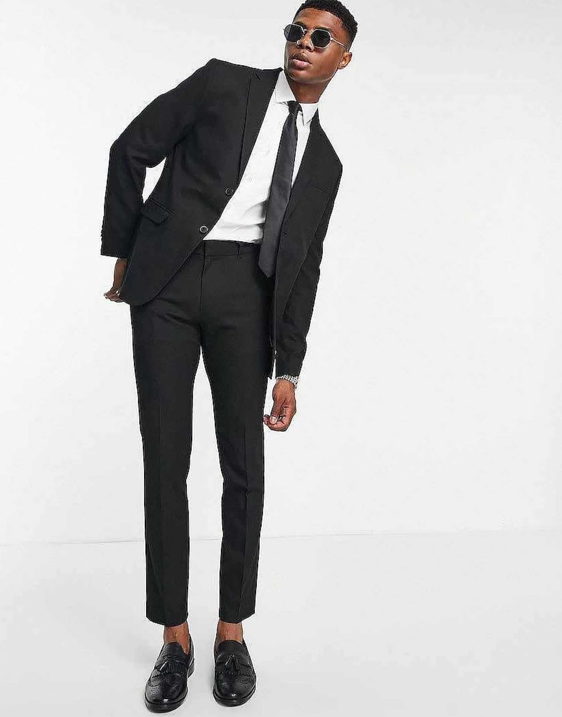 Men New Look Skinny Suit In Black