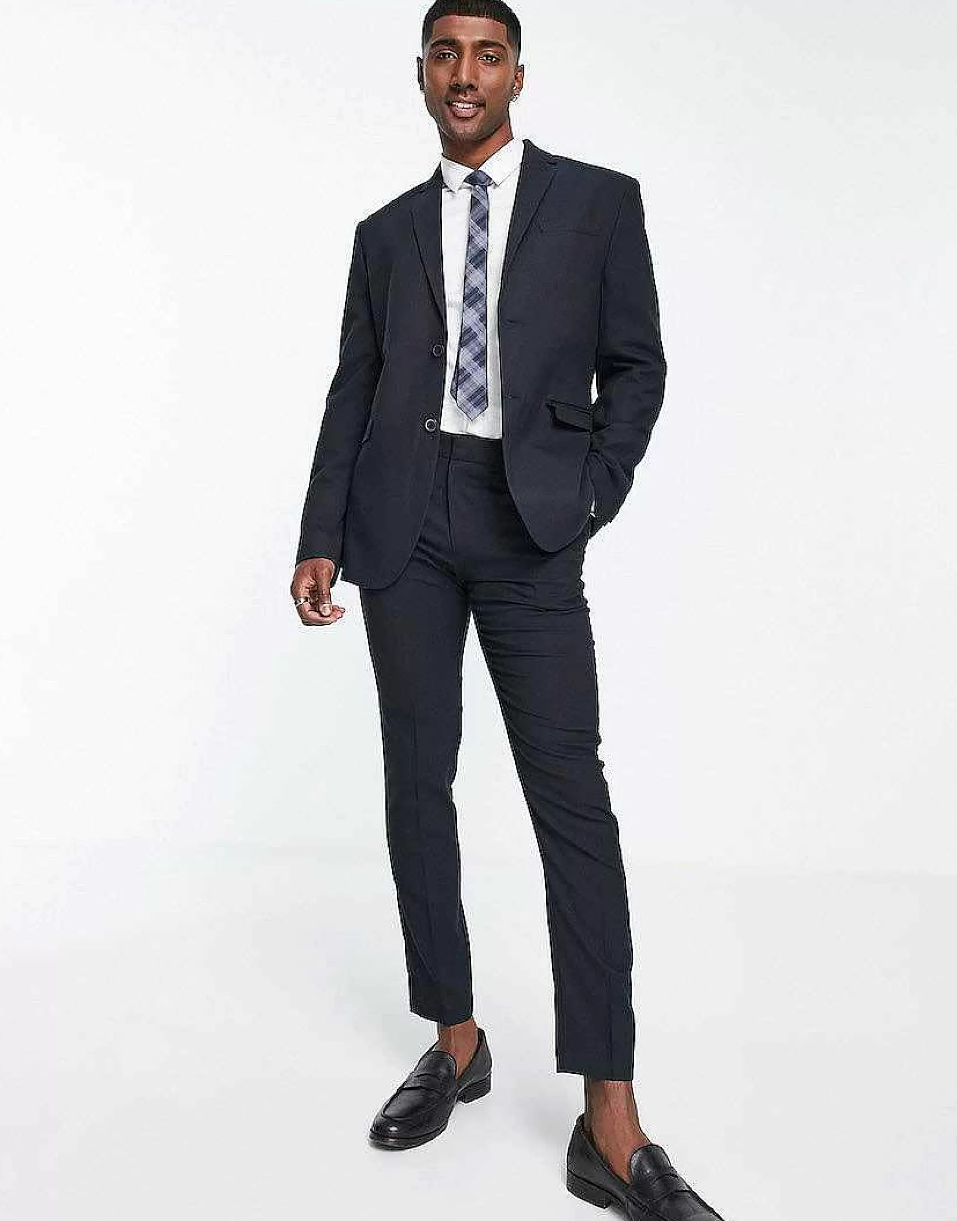 Men New Look Skinny Suit In Navy