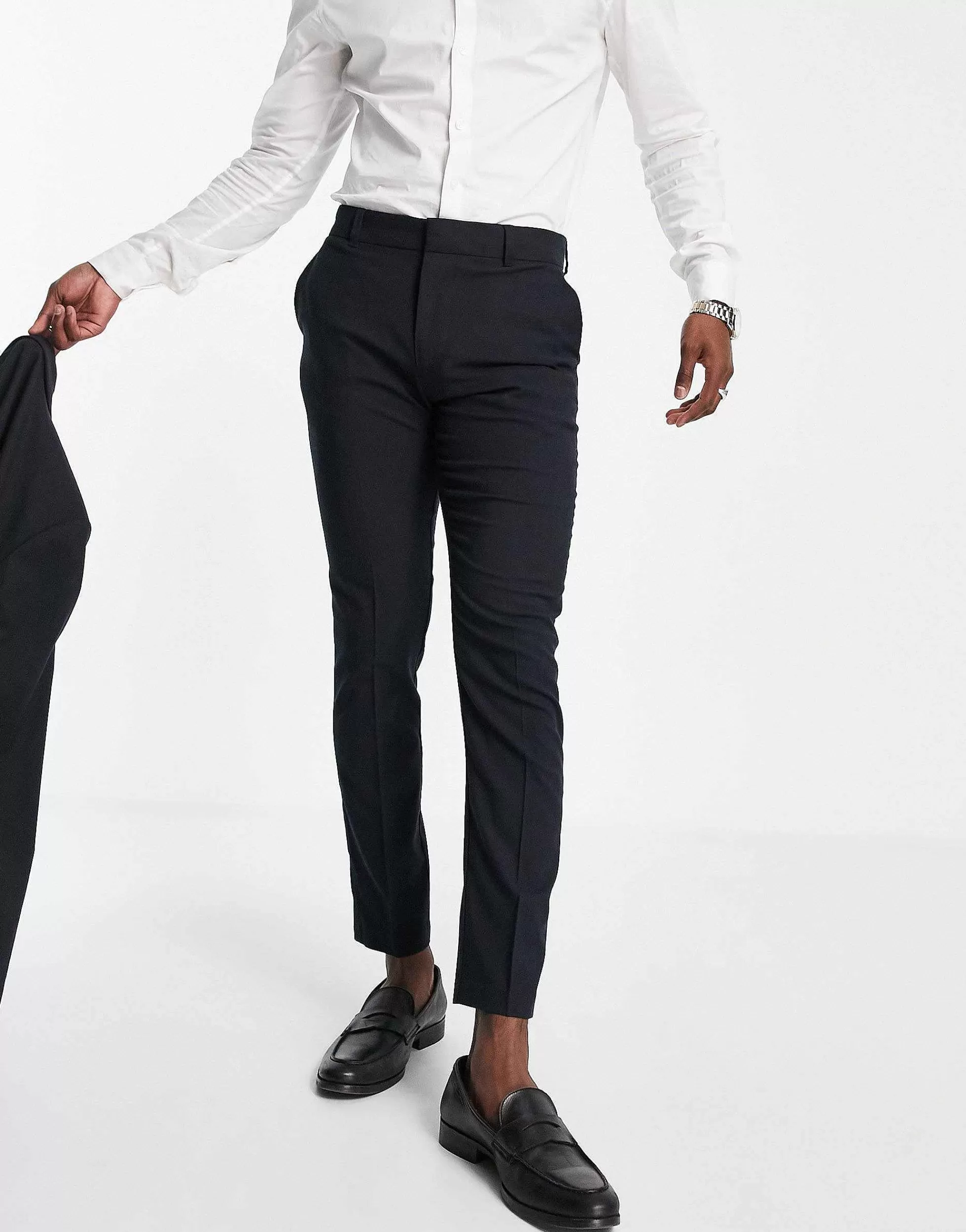Men New Look Skinny Suit In Navy