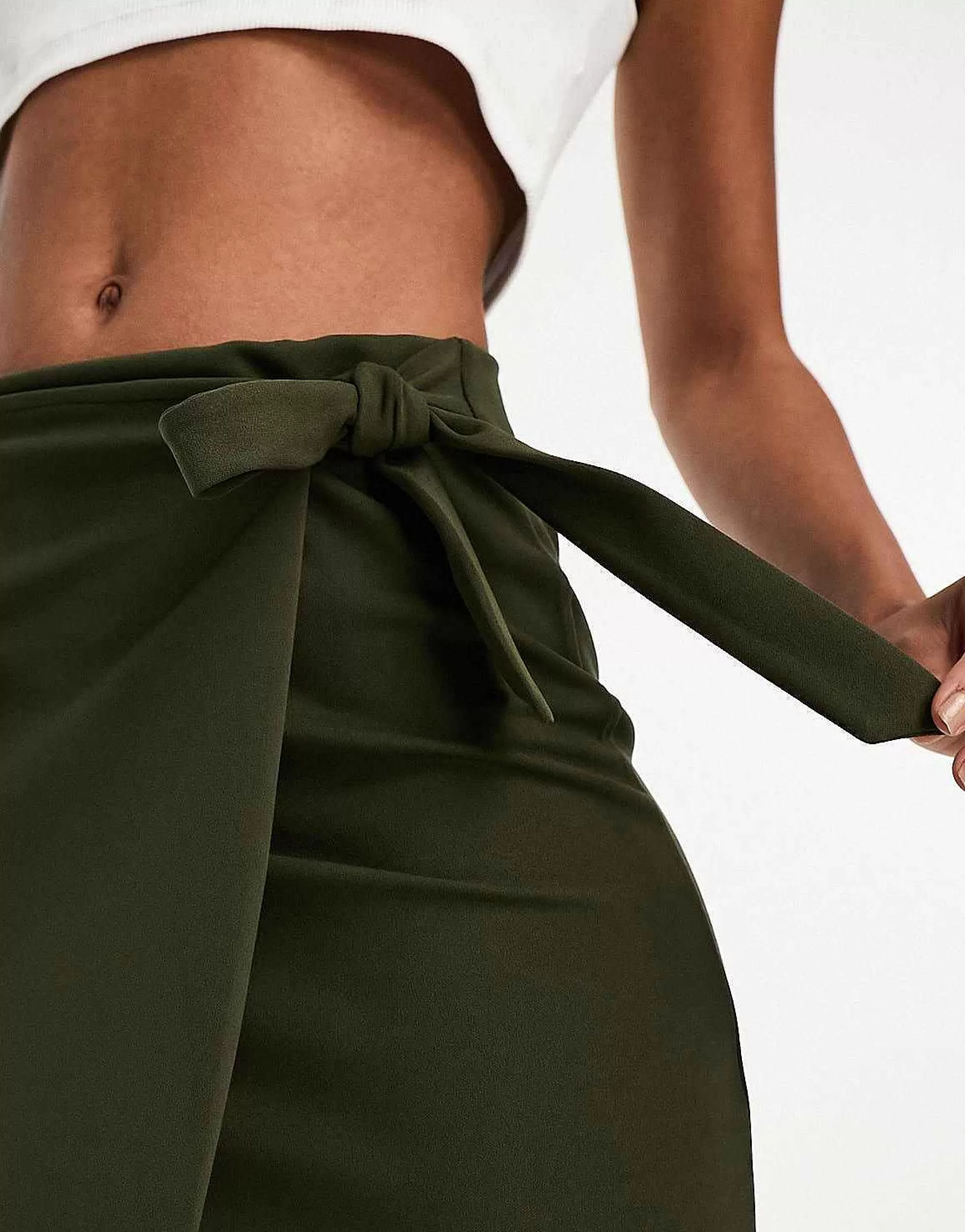 Women New Look Utility Wrap Skort In Khaki