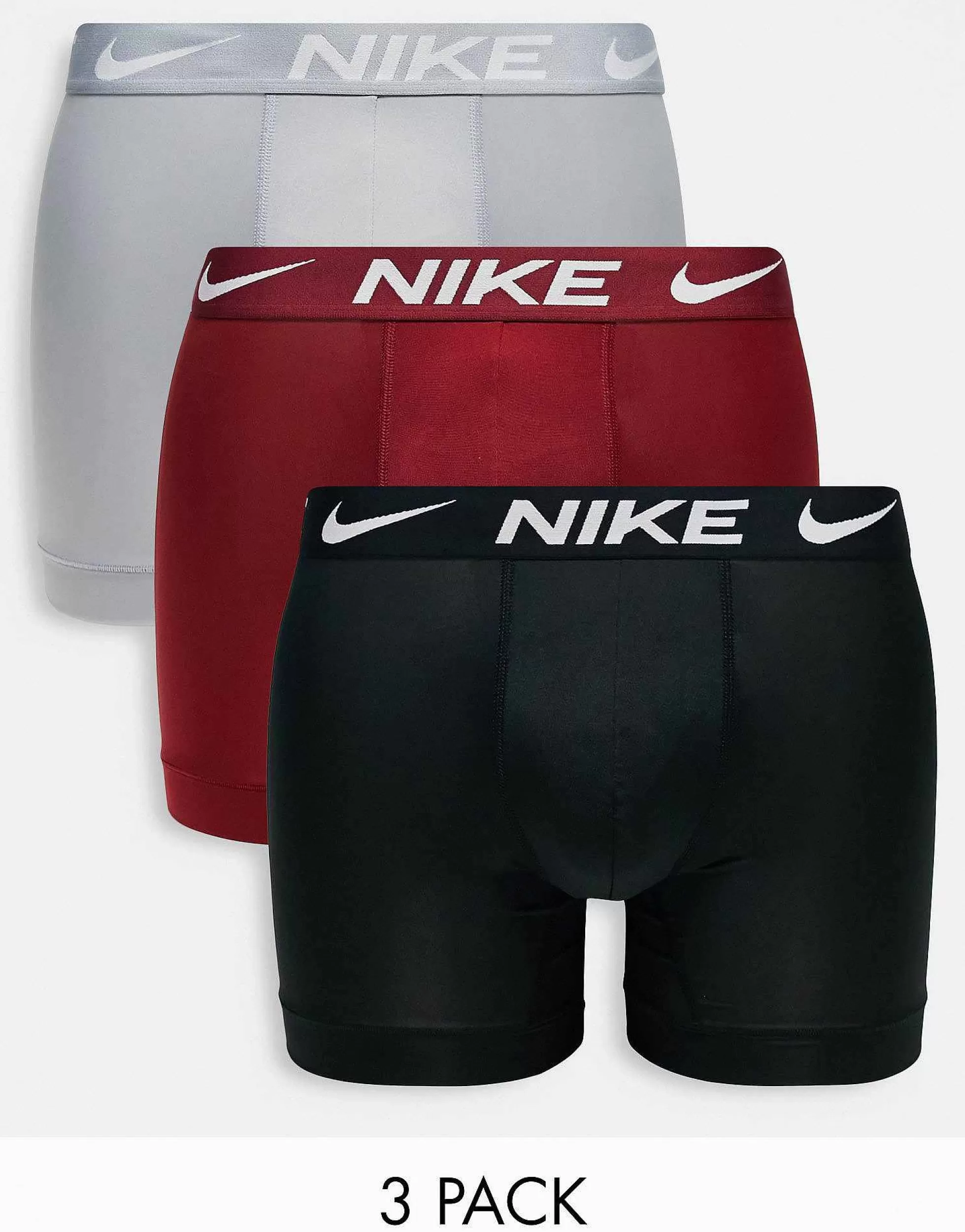 Men Nike 3 Pack Dri-Fit Microfibre Trunks In Black
