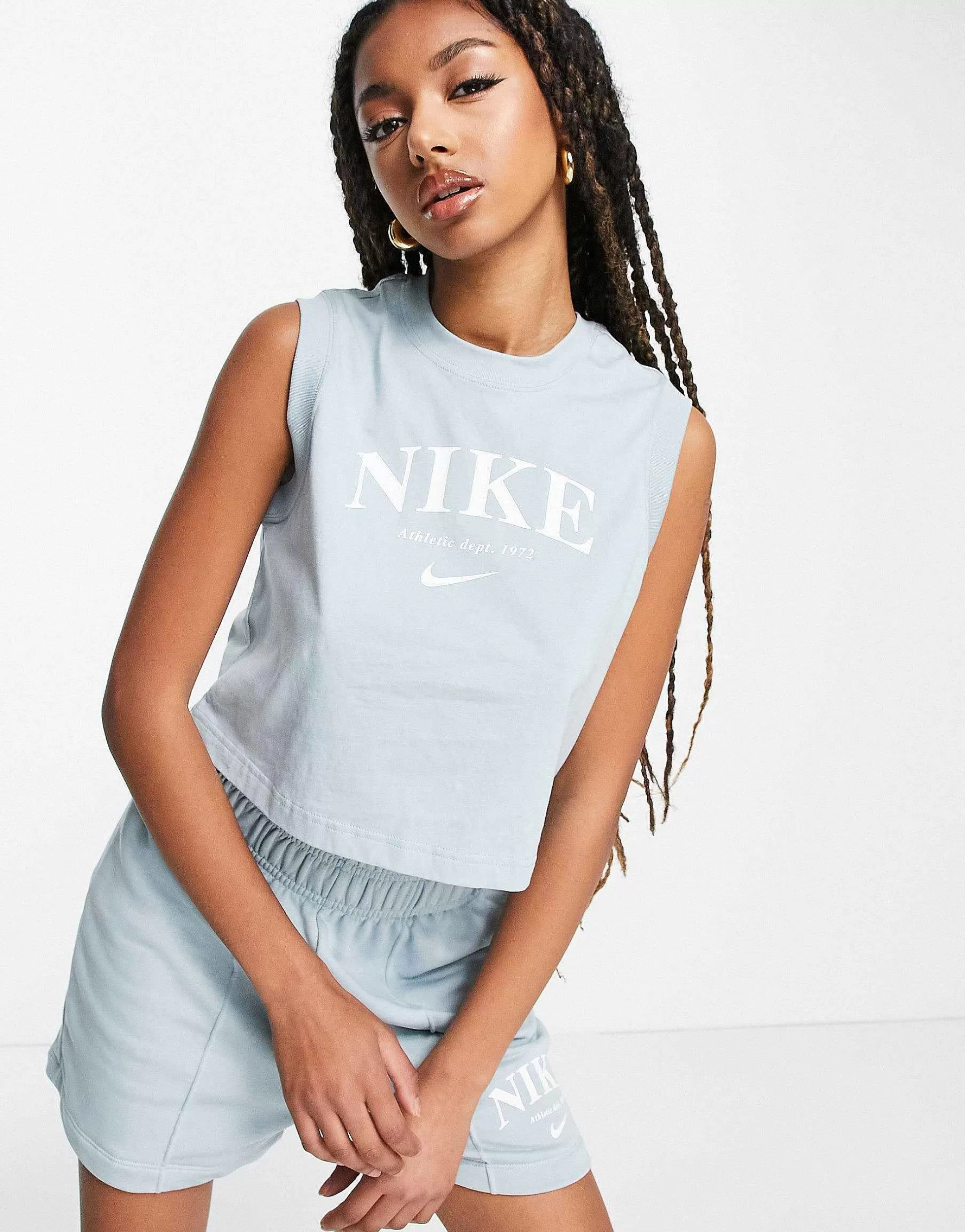 Women Nike Essential Retro Co Ord In Ocean Blue