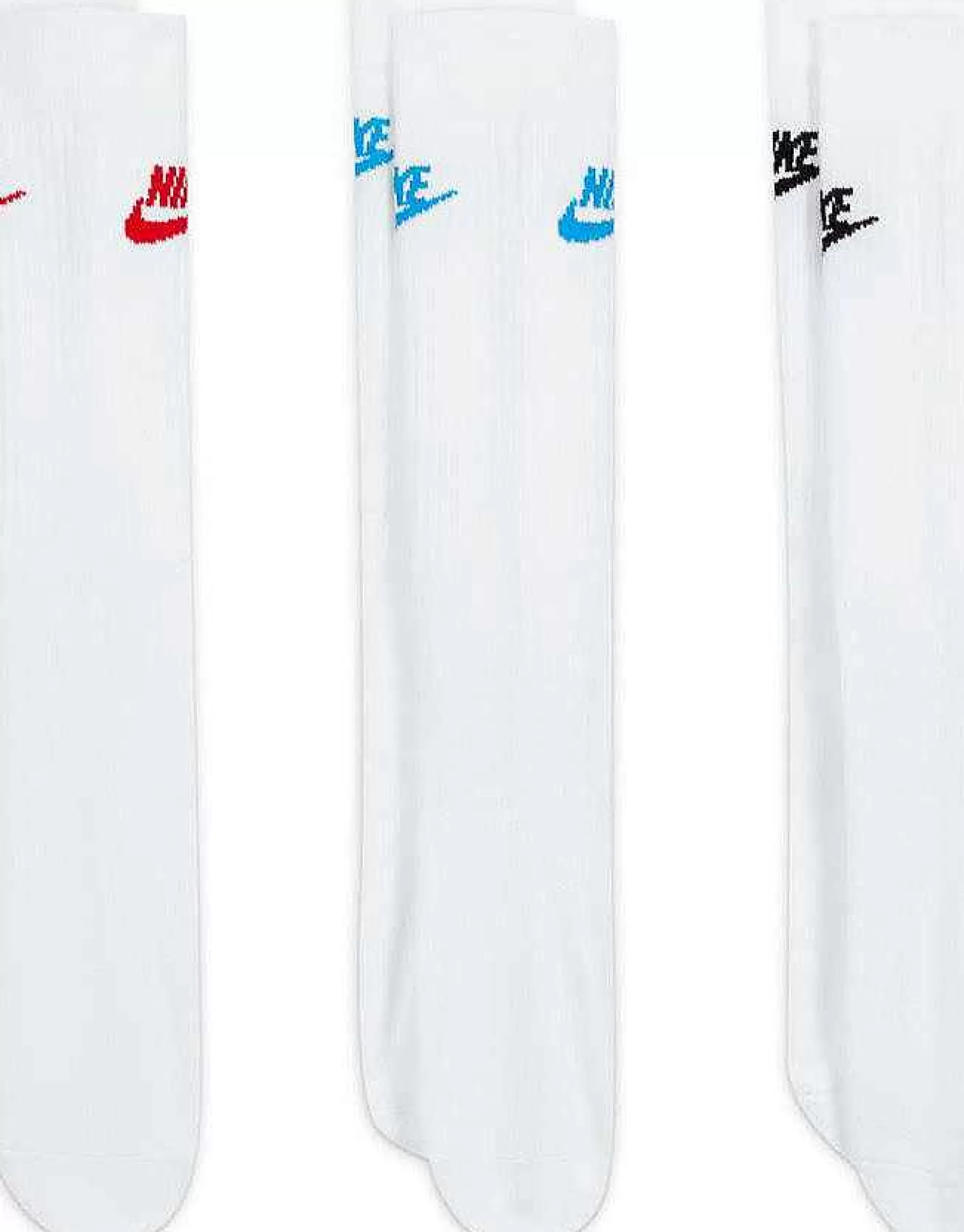 Men Nike Everyday Essential 3 Pack Socks In With Coloured Logo