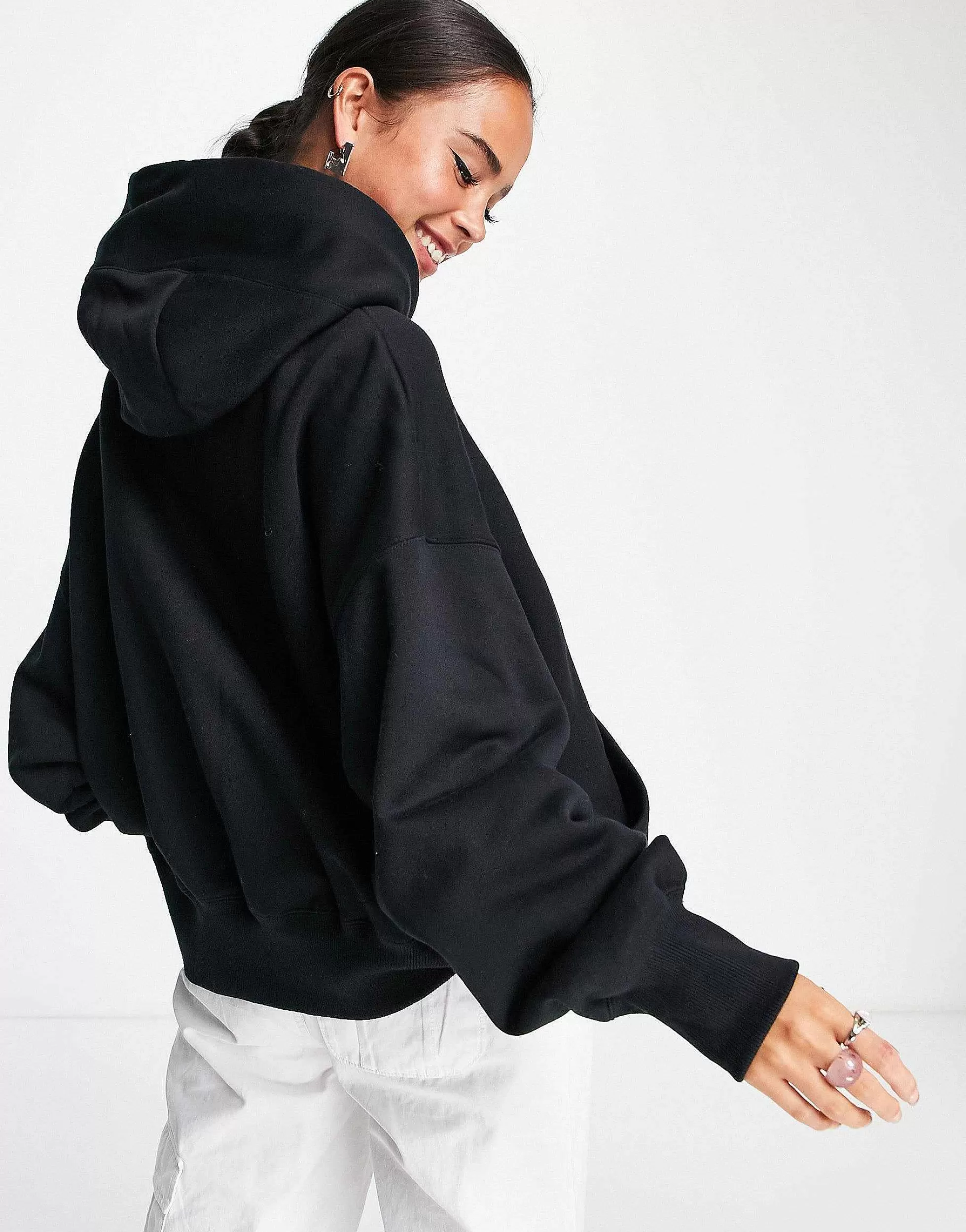 Women Nike Mini Swoosh Extra Oversized Pullover Hoodie In And Sail