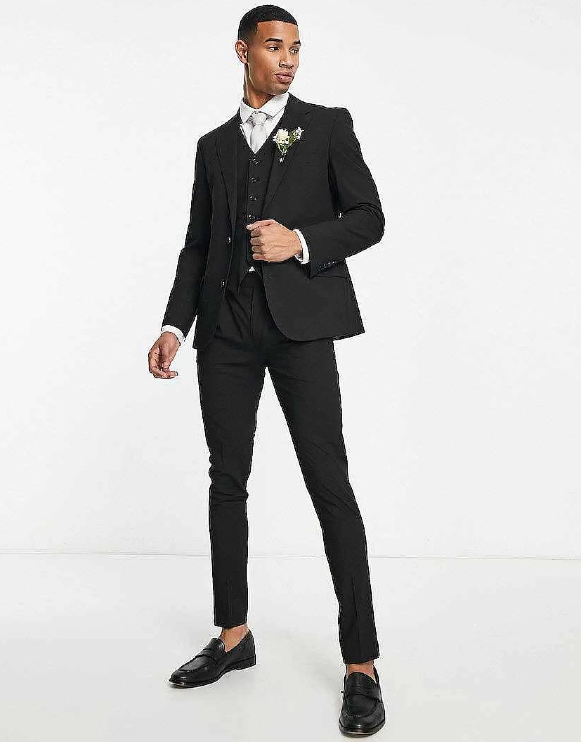 Men Noak 'Camden' Skinny Premium Fabric Suit In Black With Stretch