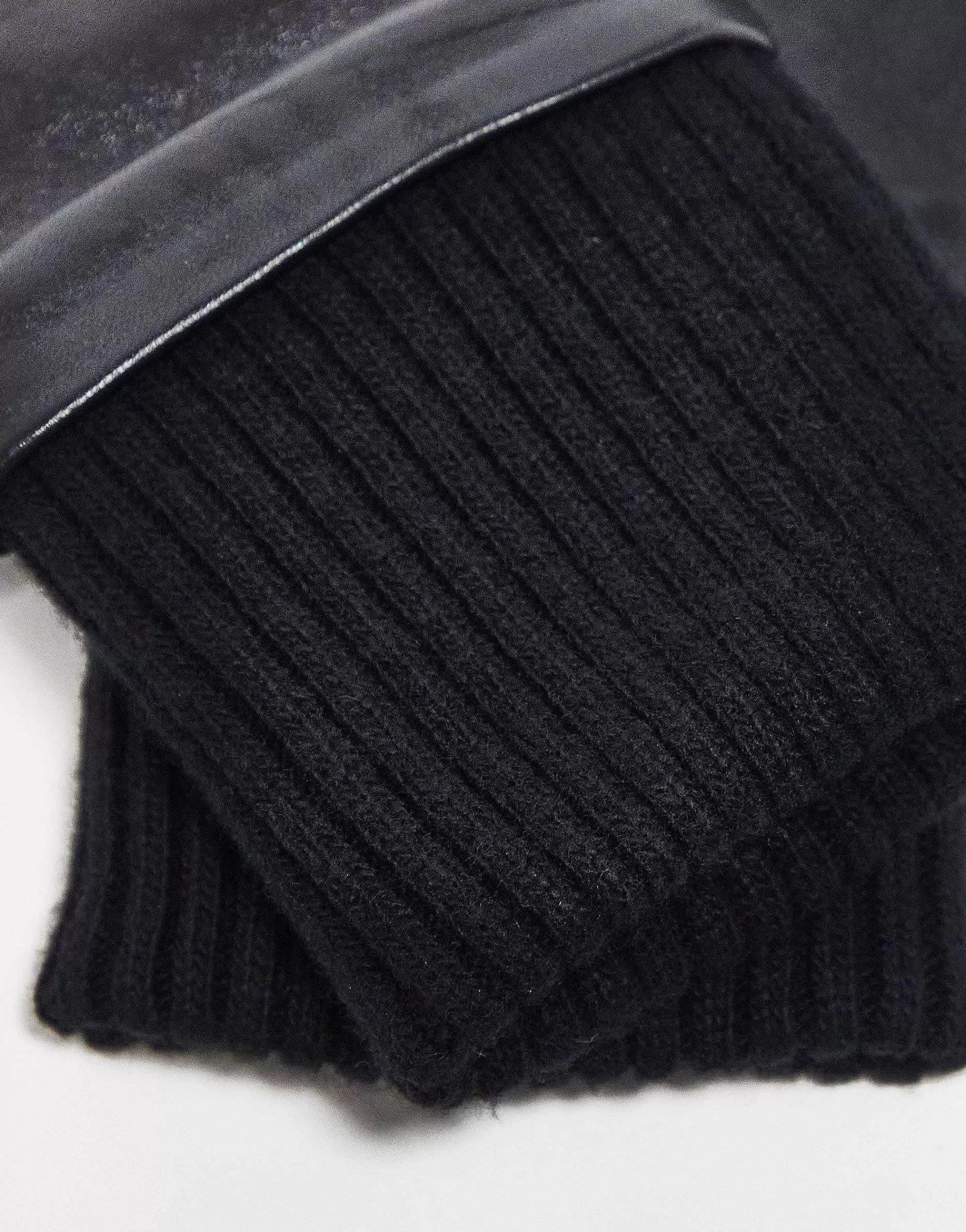 Women & Other Stories Leather And Wool Blend Mittens In