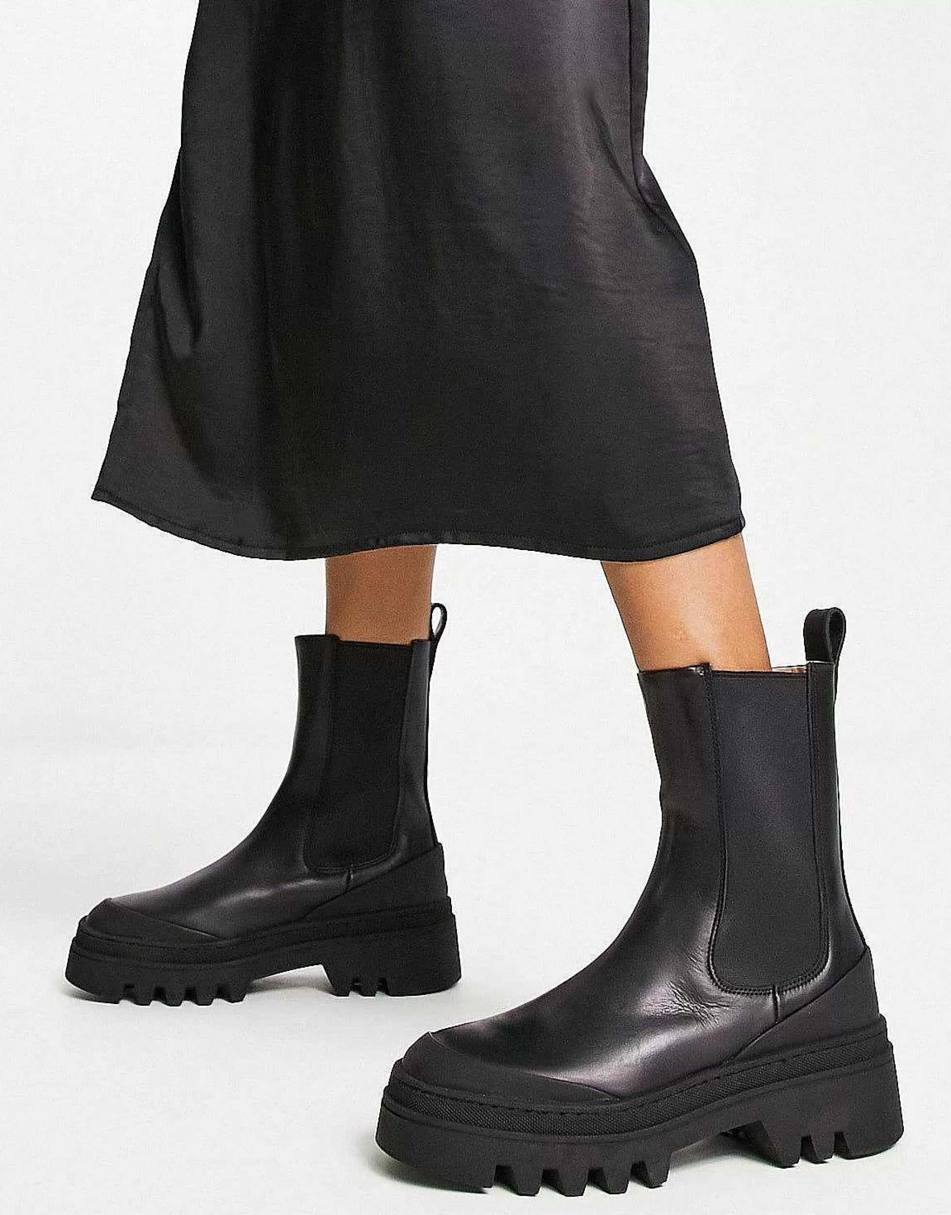 Women & Other Stories Leather Chunky Sole Boots In