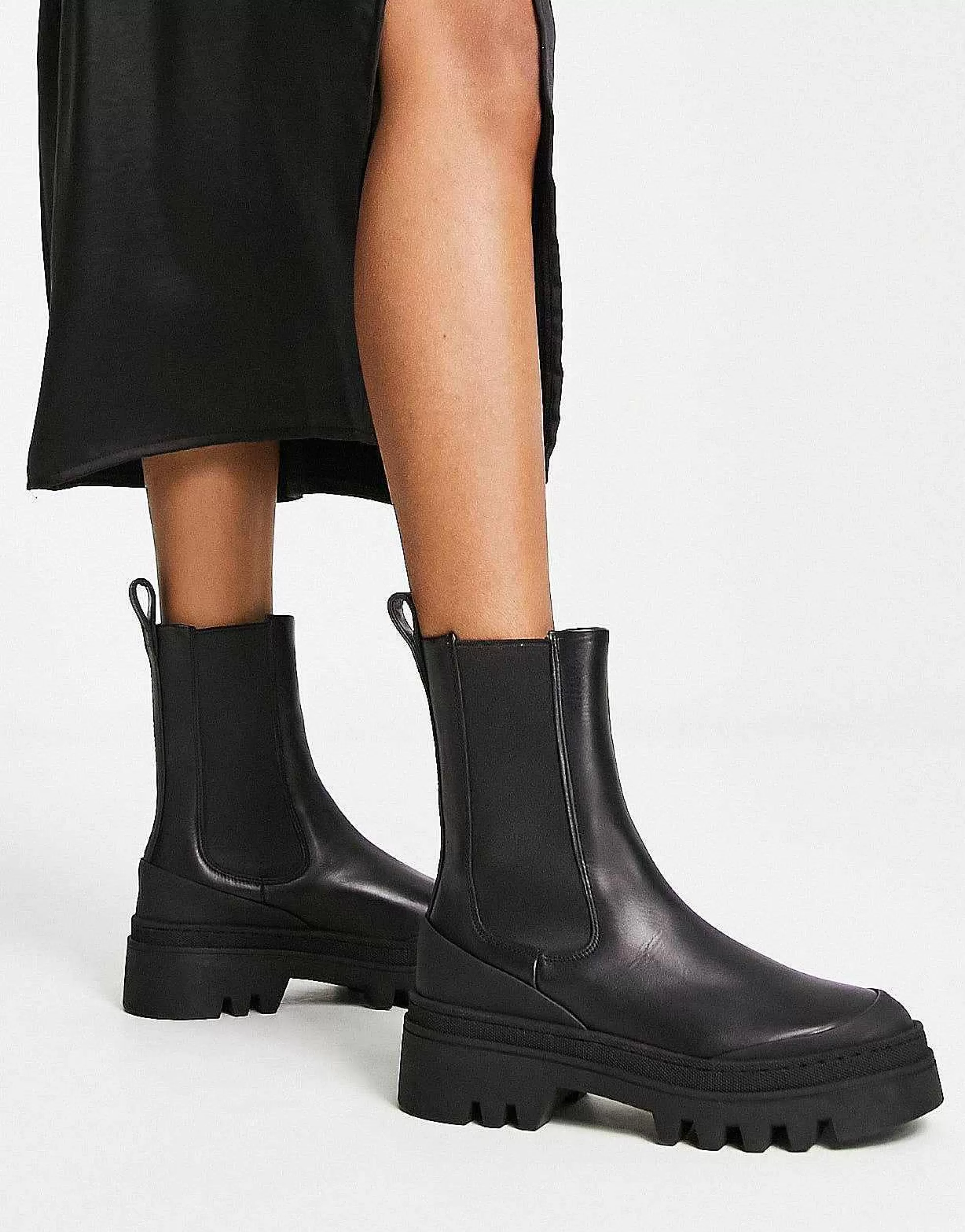 Women & Other Stories Leather Chunky Sole Boots In