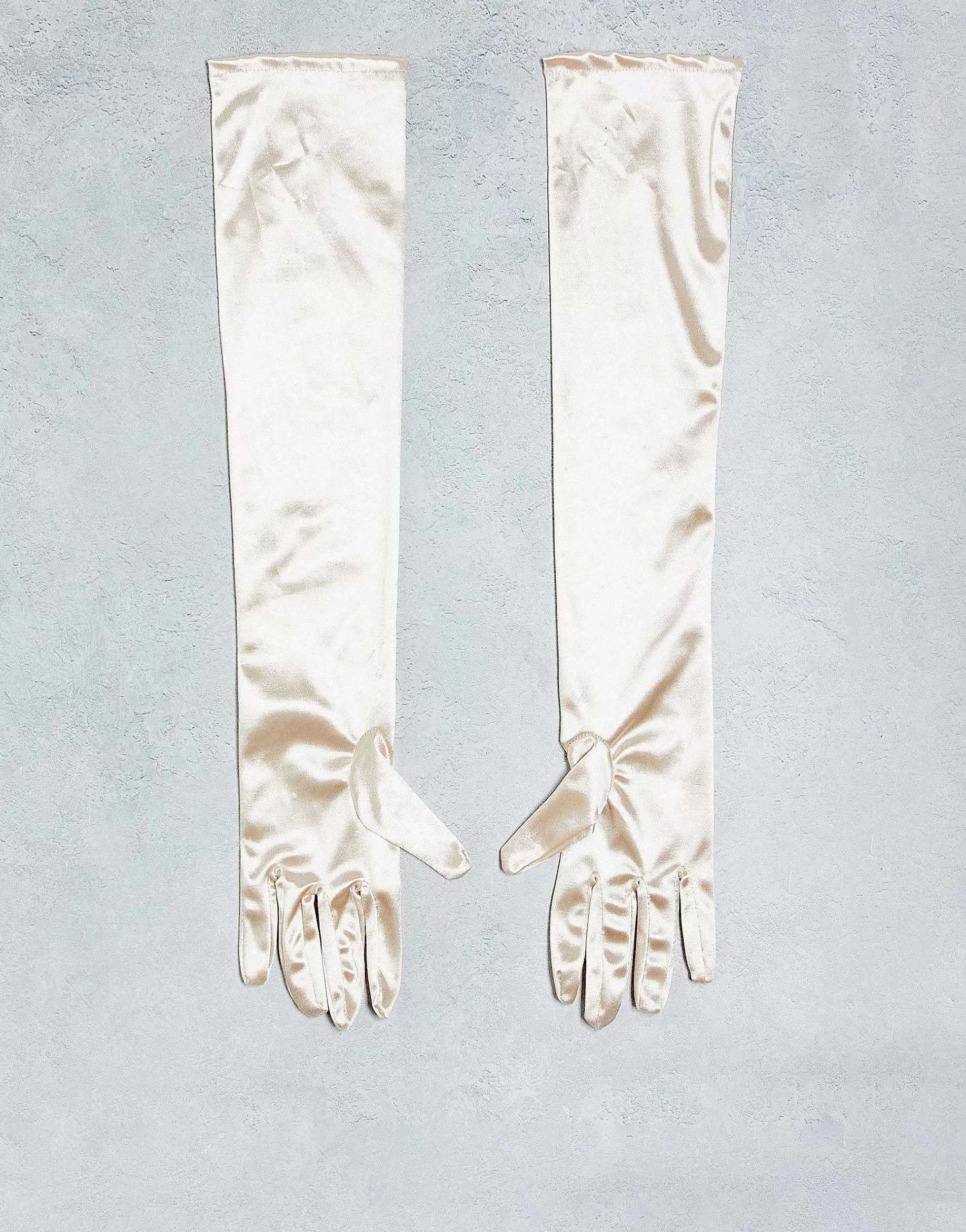 Women Pieces Long Satin Gloves In