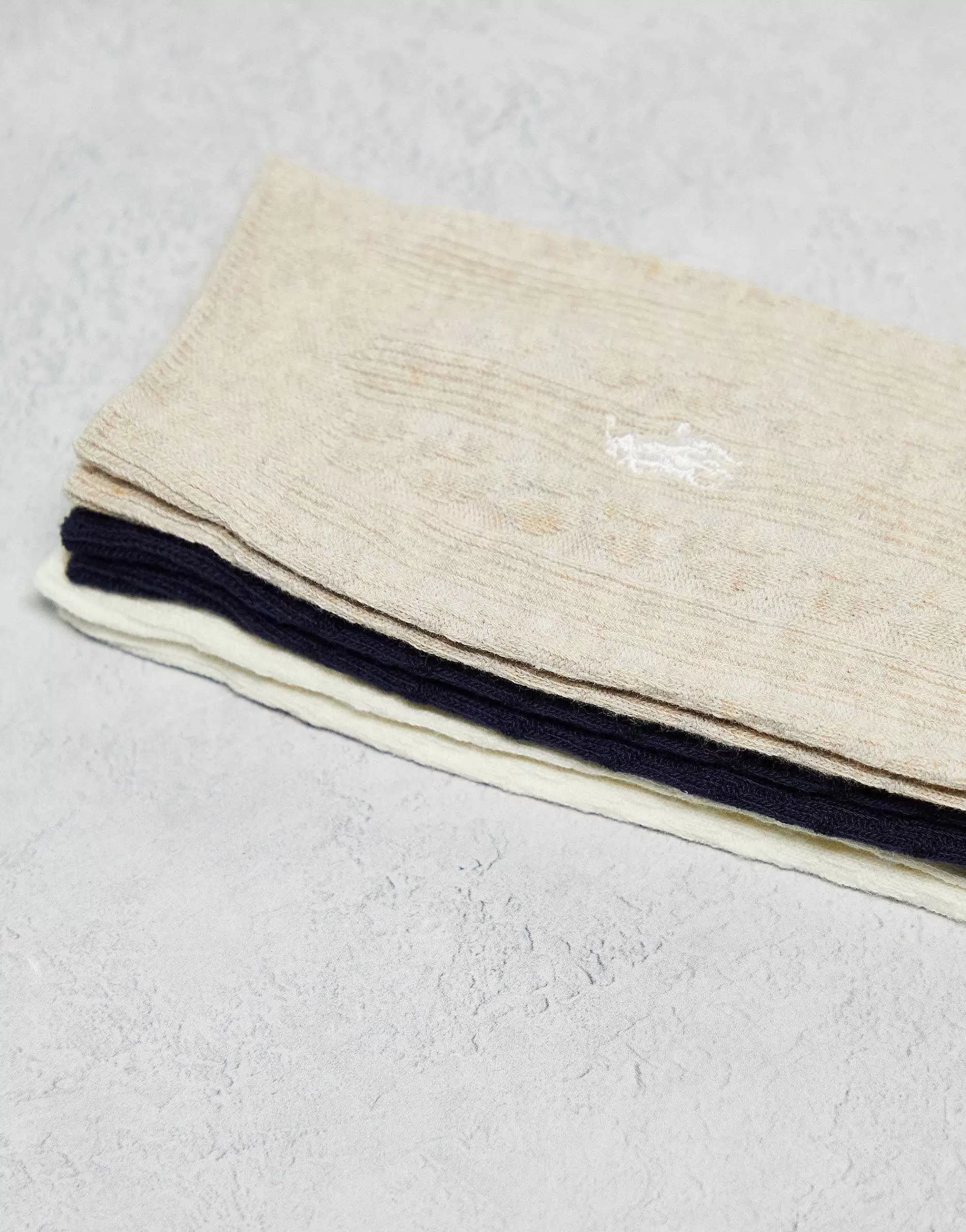 Women Polo Ralph Lauren 3 Pack Socks With Logo In White Cream