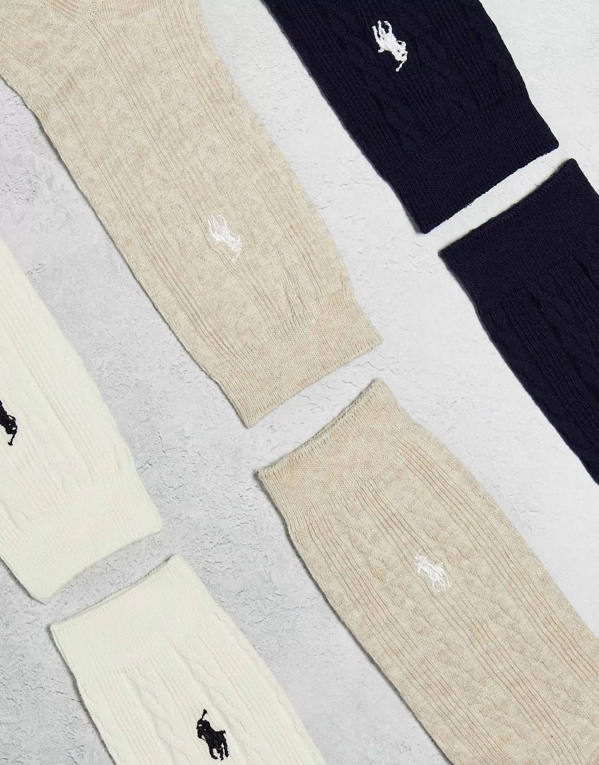 Women Polo Ralph Lauren 3 Pack Socks With Logo In White Cream