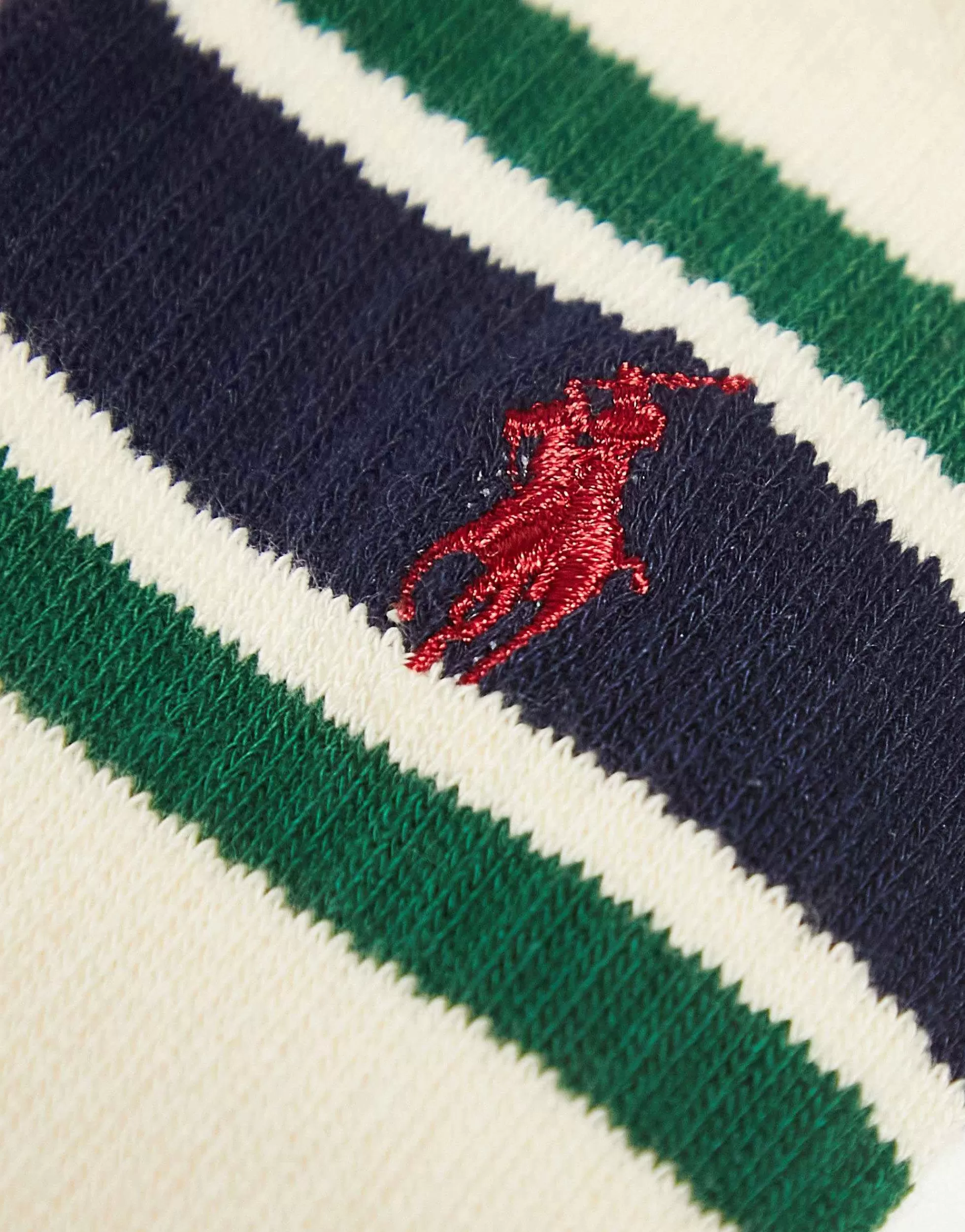 Men Polo Ralph Lauren 3 Pack Sport Socks With Logo Stripe In