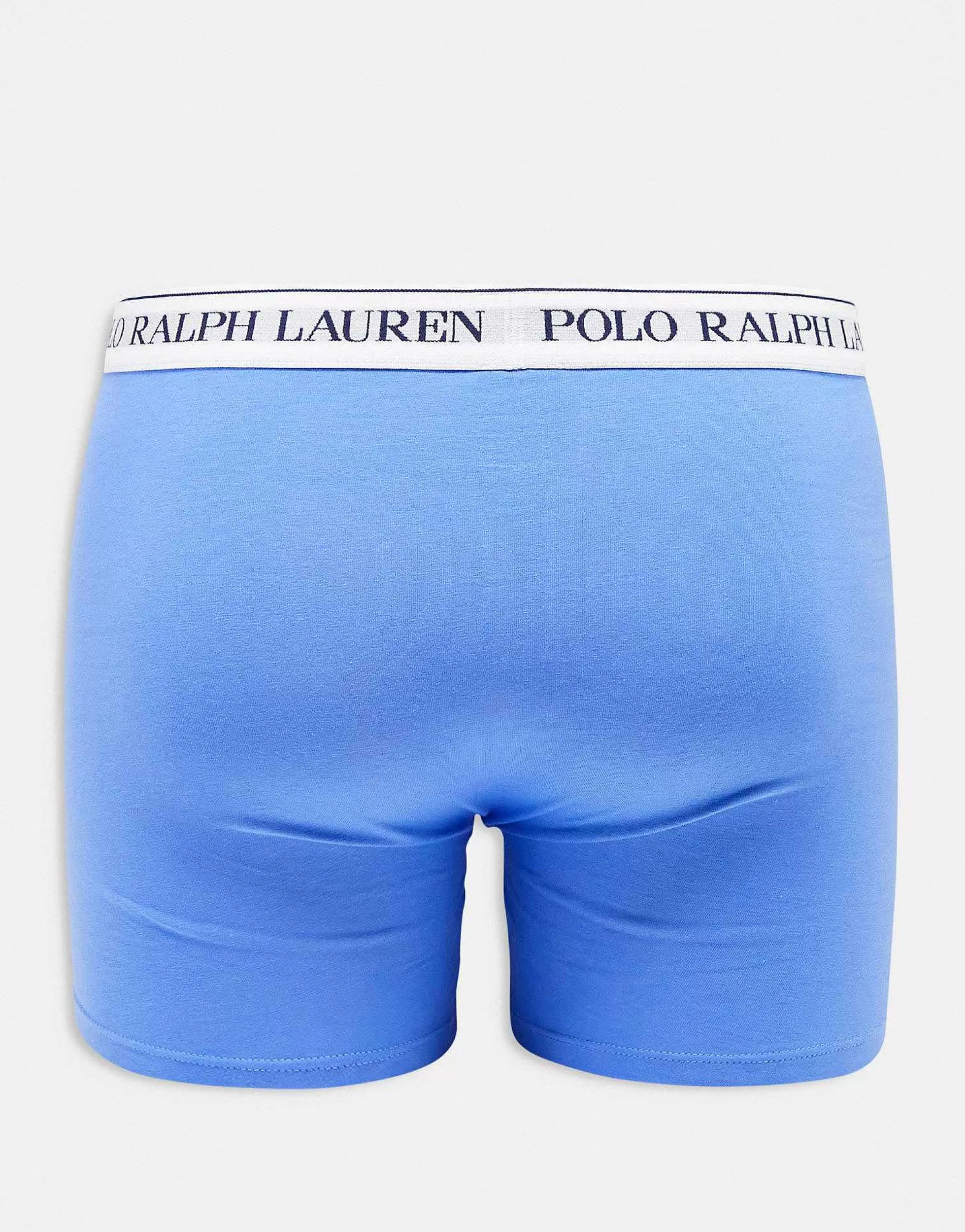 Men Polo Ralph Lauren 3 Pack Trunks In Navy Blue Pink With Logo Waistband