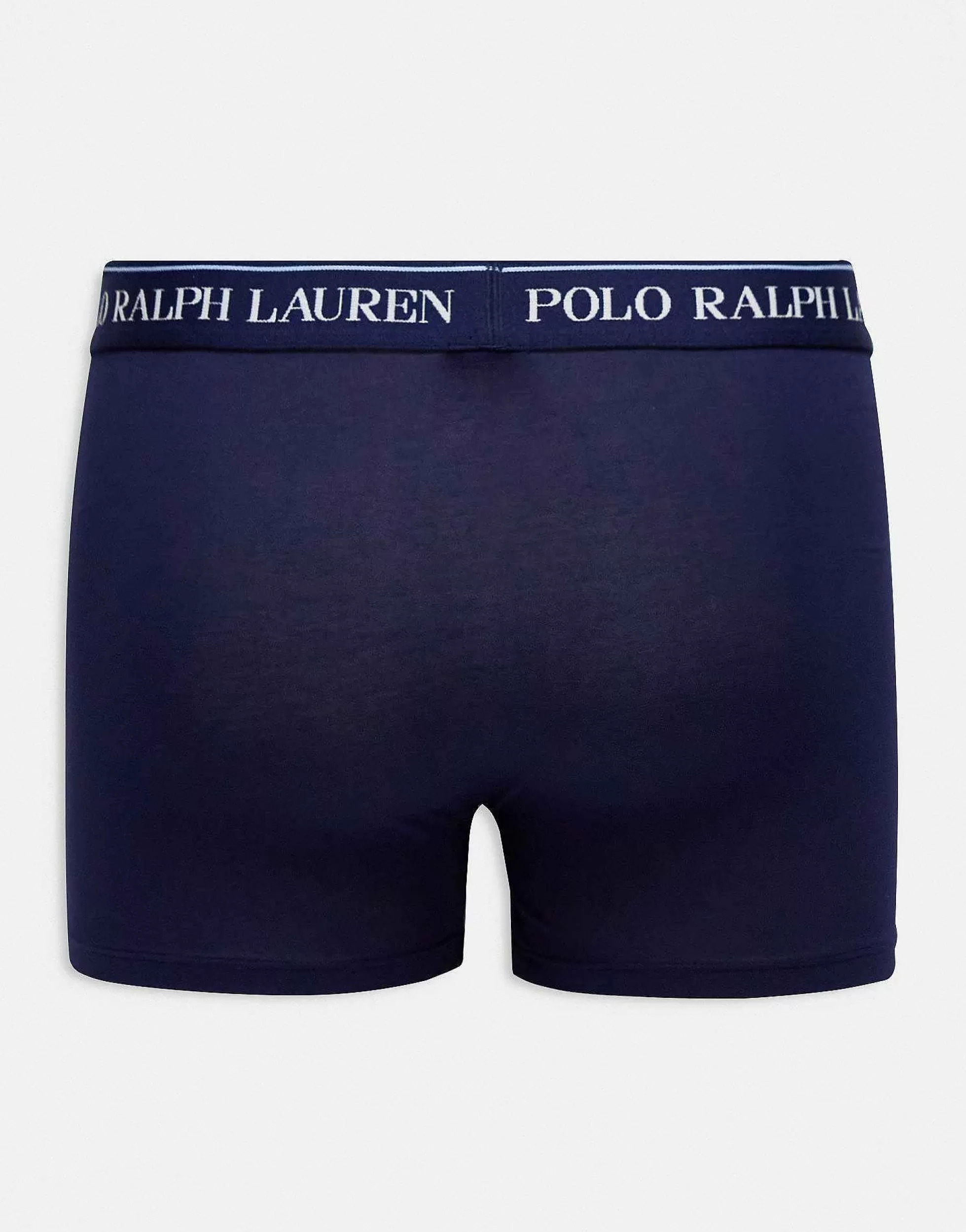 Men Polo Ralph Lauren 3 Pack Trunks In Navy Tan And Blue With Logo