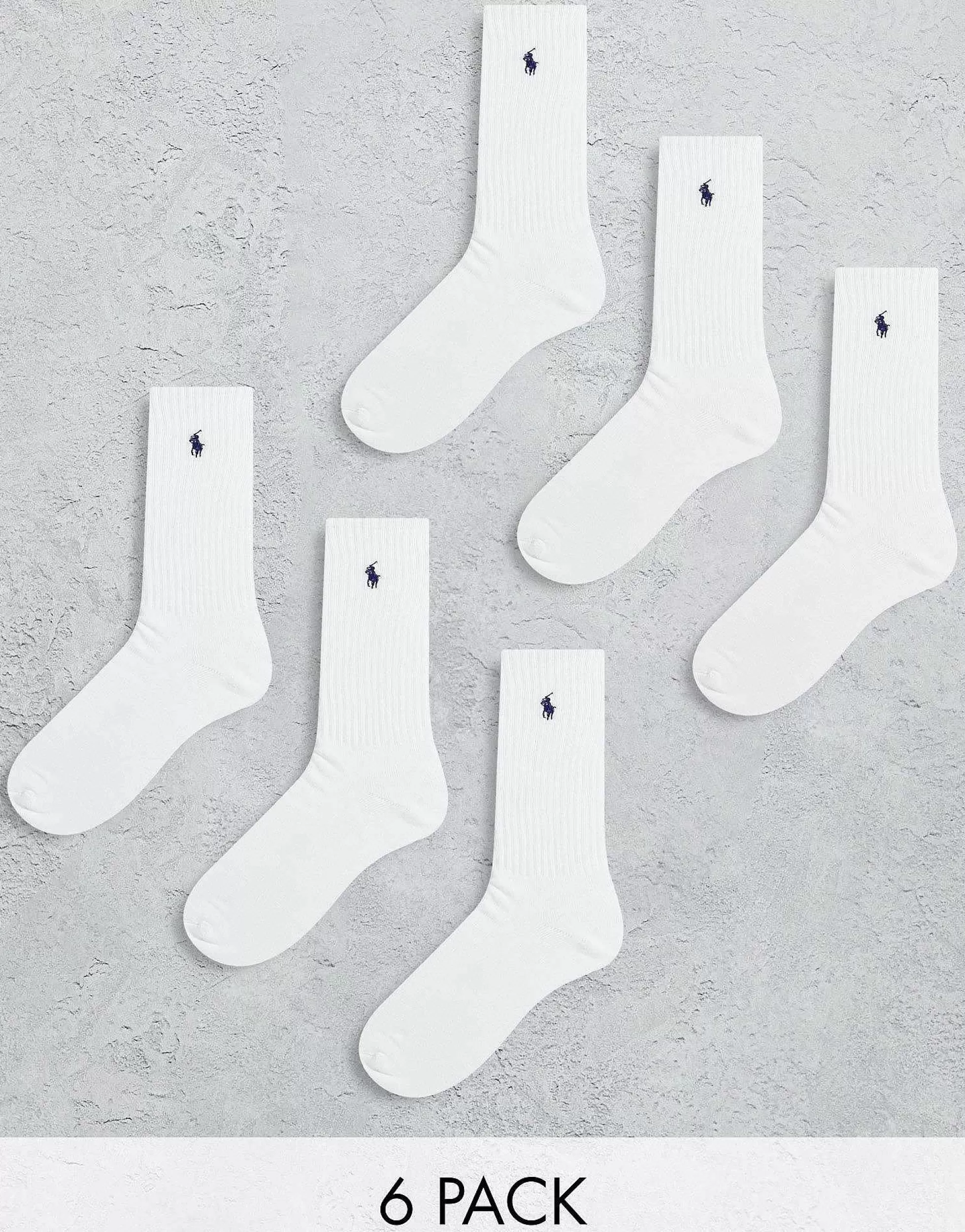 Men Polo Ralph Lauren 6 Pack Sport Socks In With Pony Logo