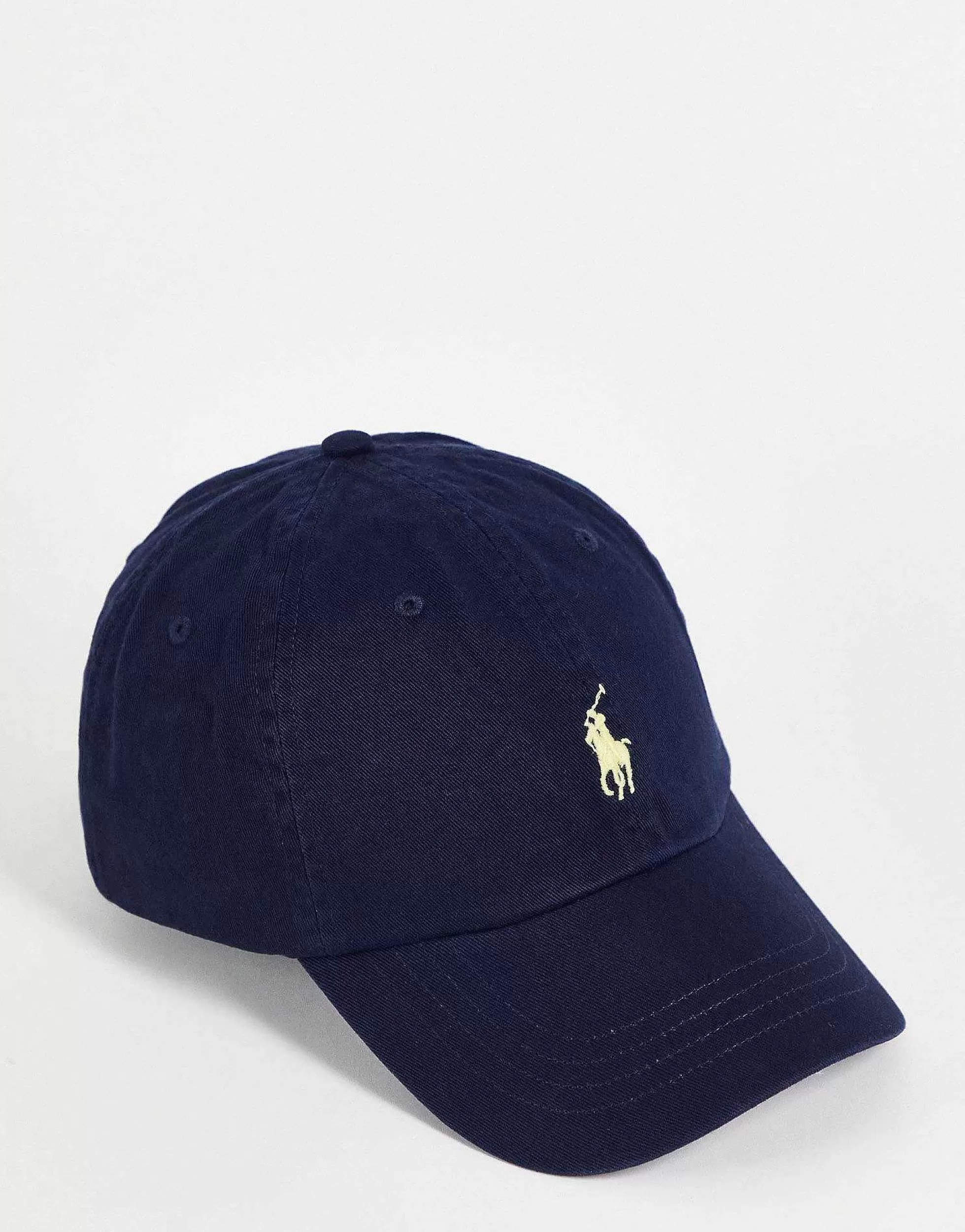 Men Polo Ralph Lauren Baseball Cap With White Player Logo In Washed