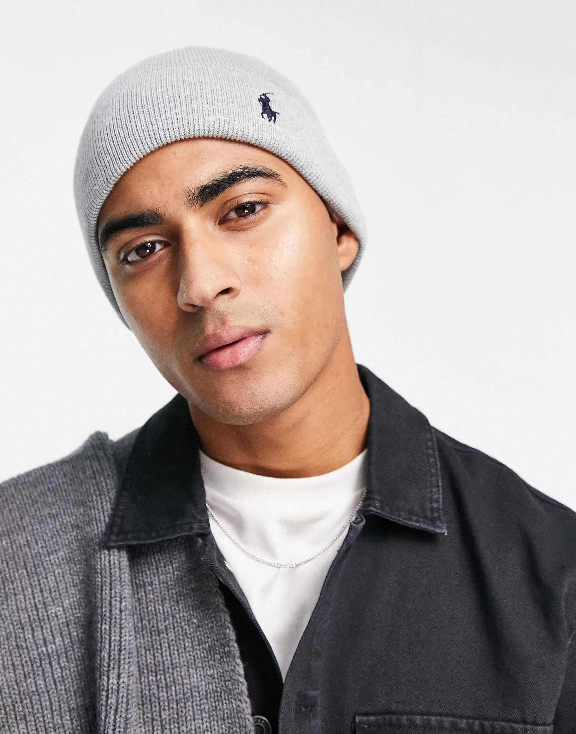 Men Polo Ralph Lauren Cotton Beanie In With Logo