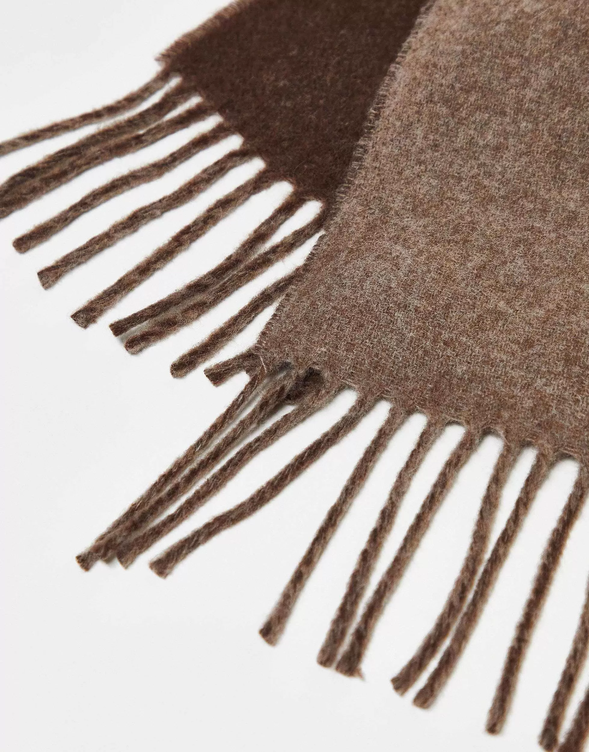 Men Polo Ralph Lauren Wool Mix Reversible Scarf In /Brown With Pony Logo