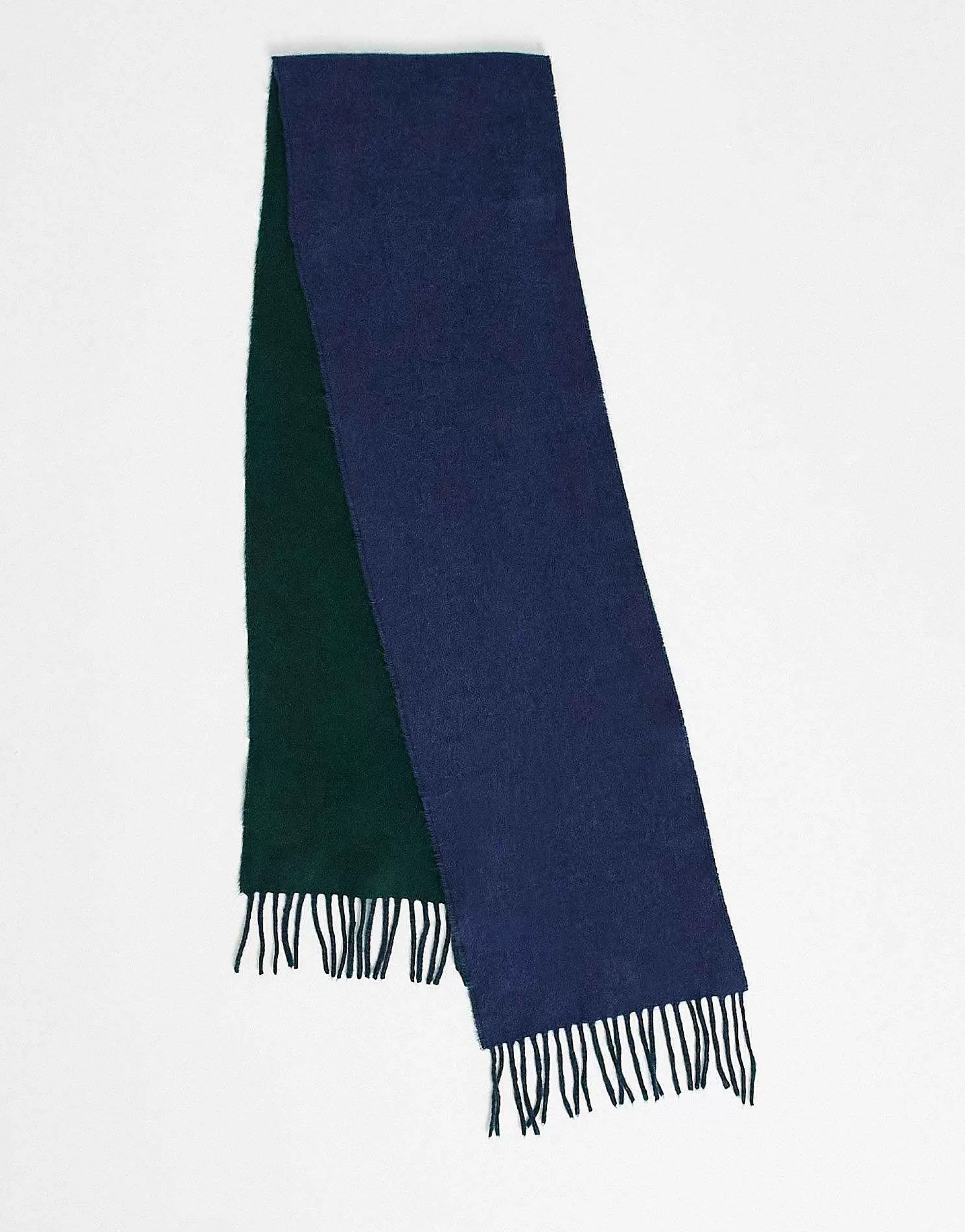 Men Polo Ralph Lauren Wool Mix Reversible Scarf With Pony Logo In And Green
