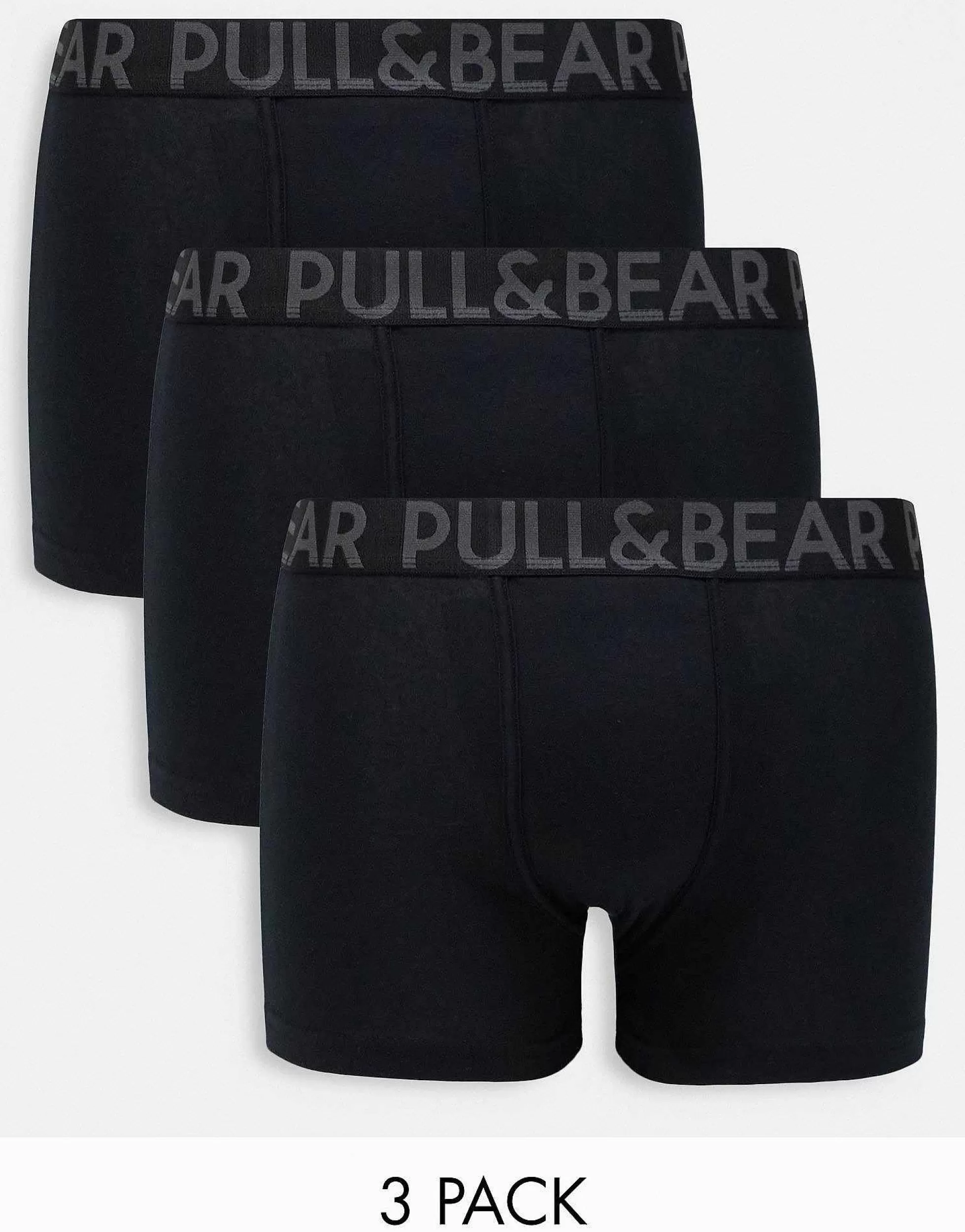 Men Pull&Bear 3 Pack Contrast Waistband Boxers In