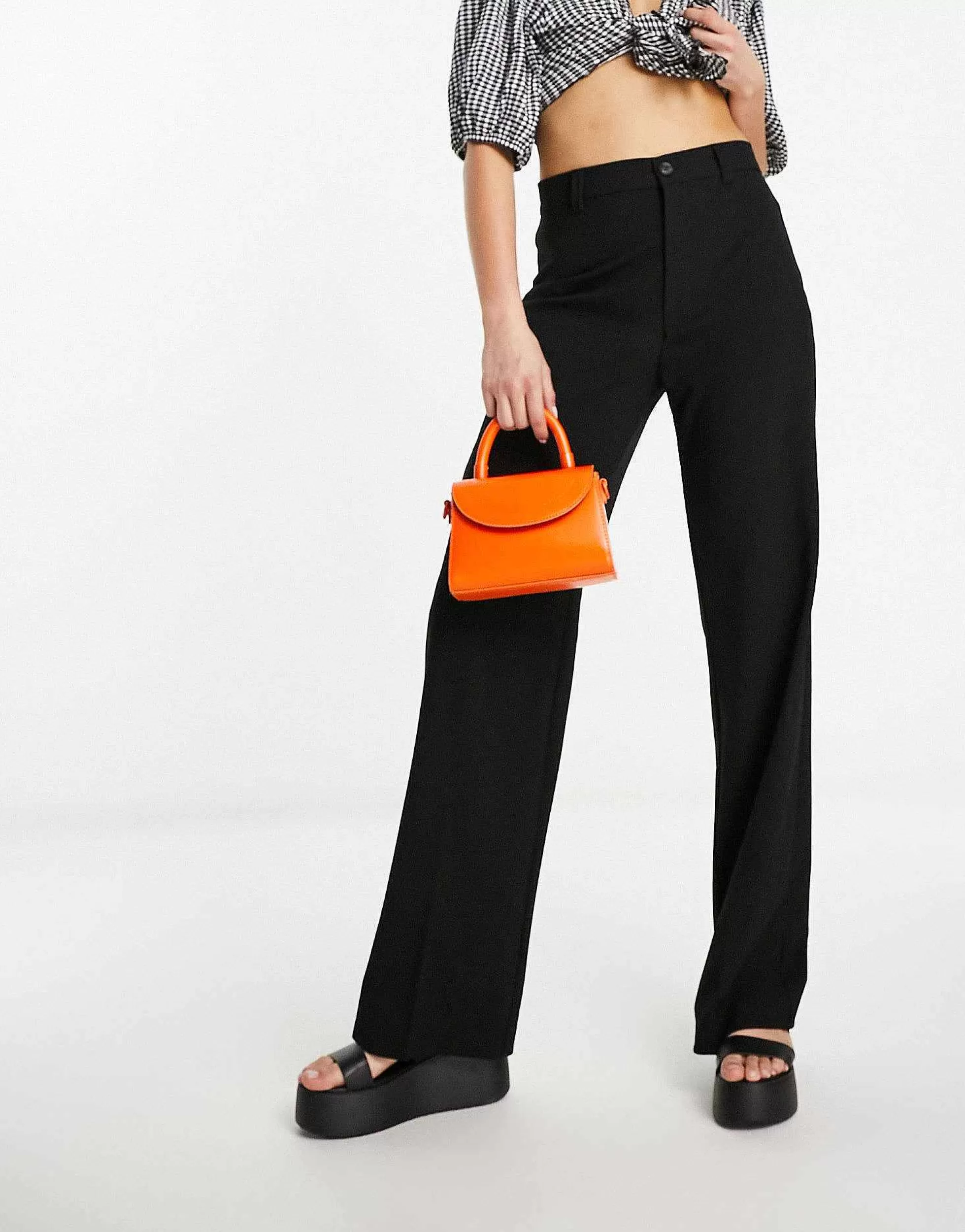 Women Pull&Bear High Waisted Tailored Trousers In