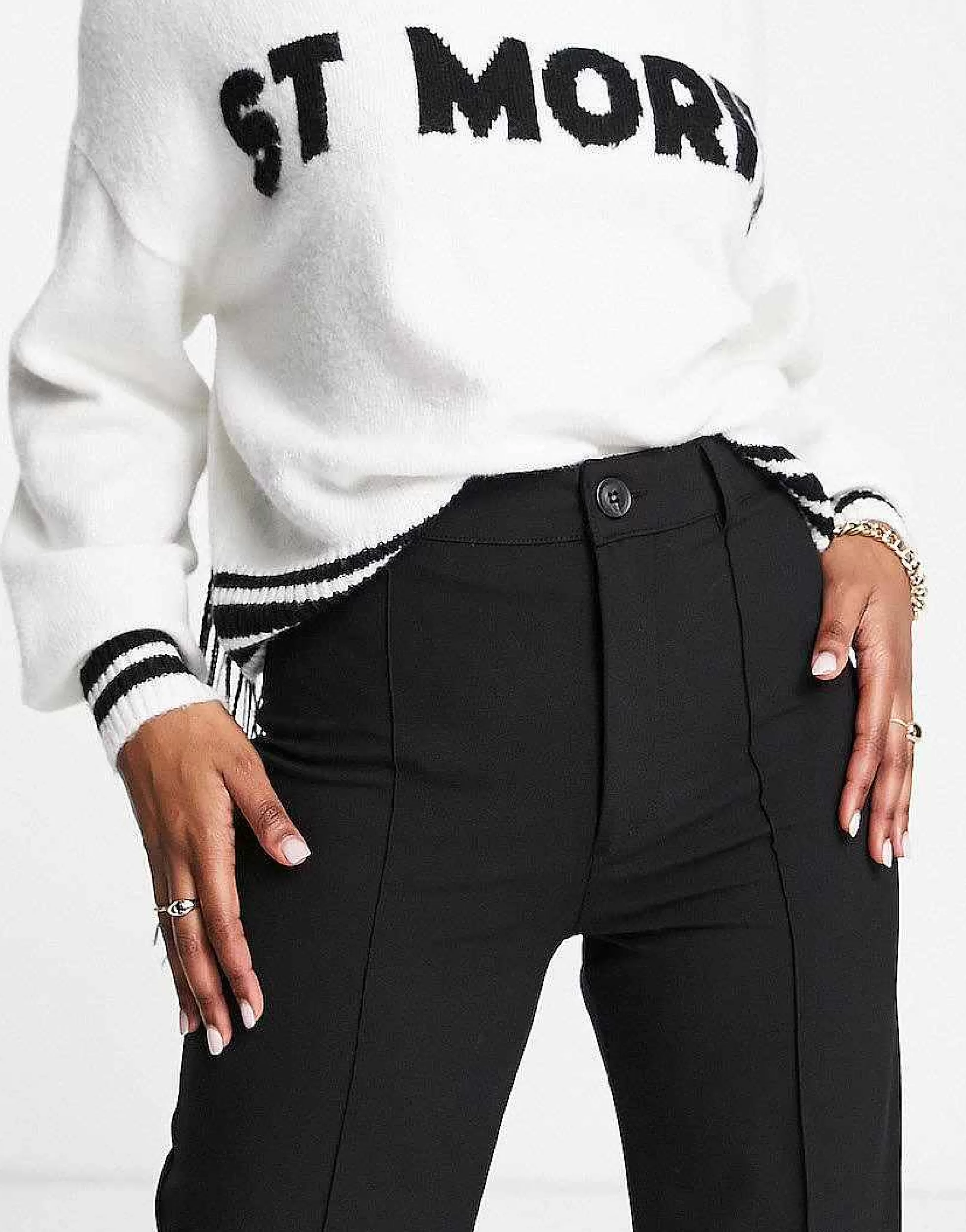 Women Pull&Bear Oversized Blazer And Trouser Co-Ord In Black