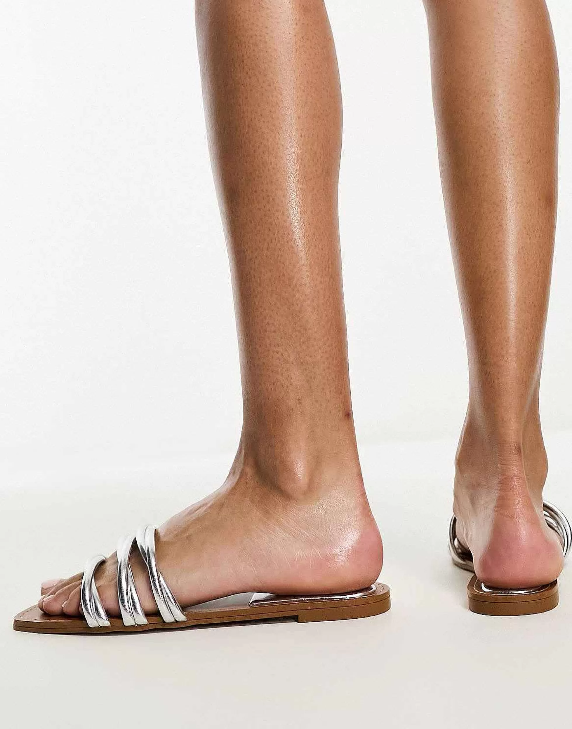 Women Pull&Bear Strappy Detail Flat Sandal In
