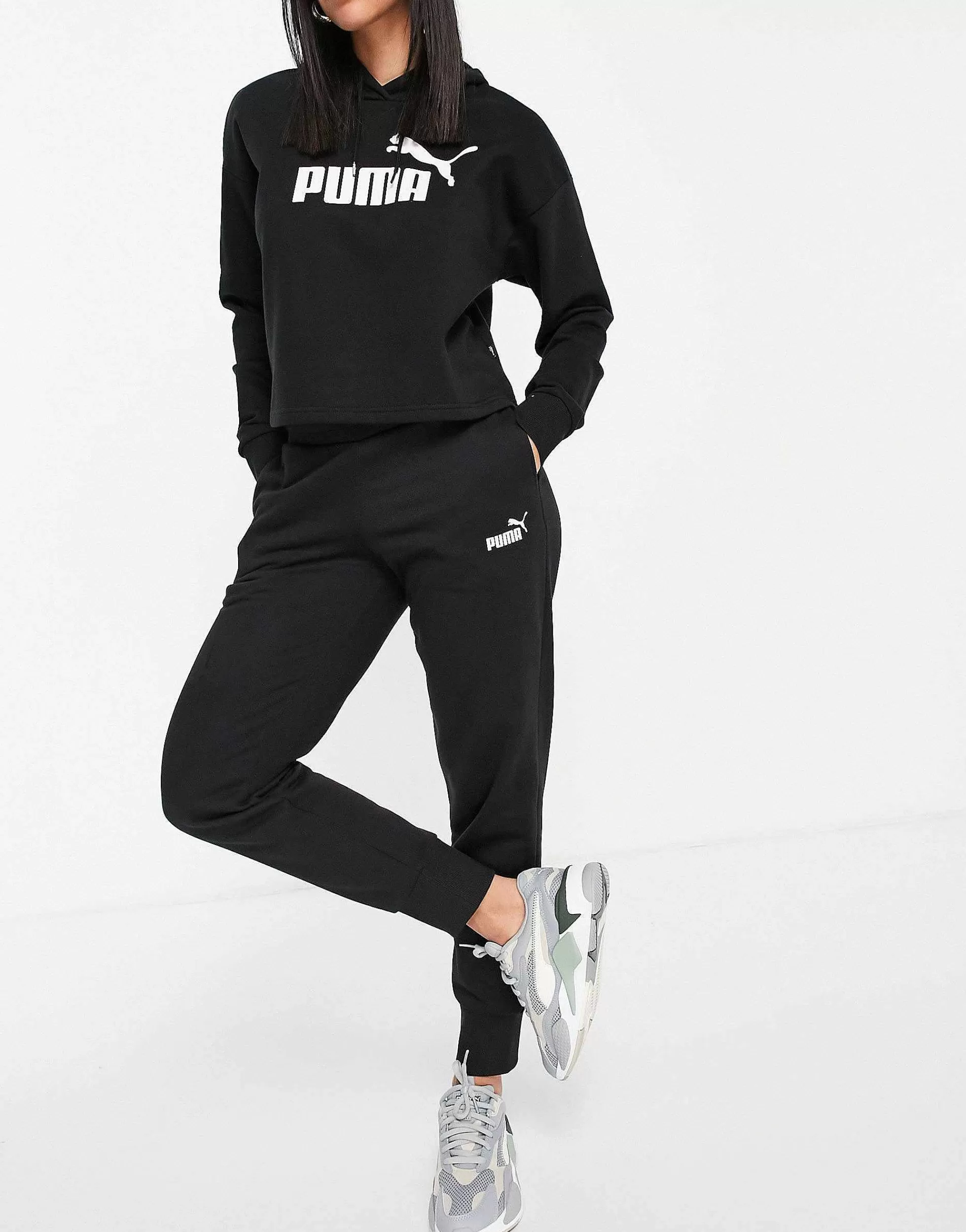 Women Puma Essentials Joggers In Black
