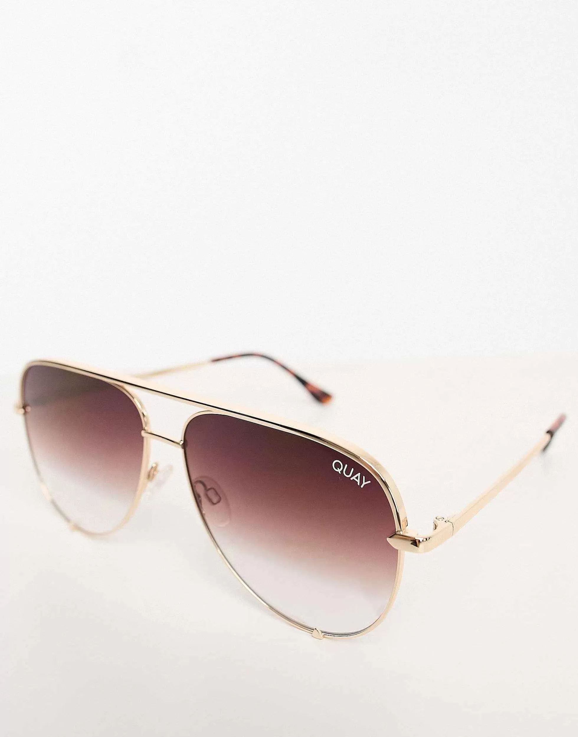 Women Quay Australia Quay High Key Aviator Sunglasses In Brown