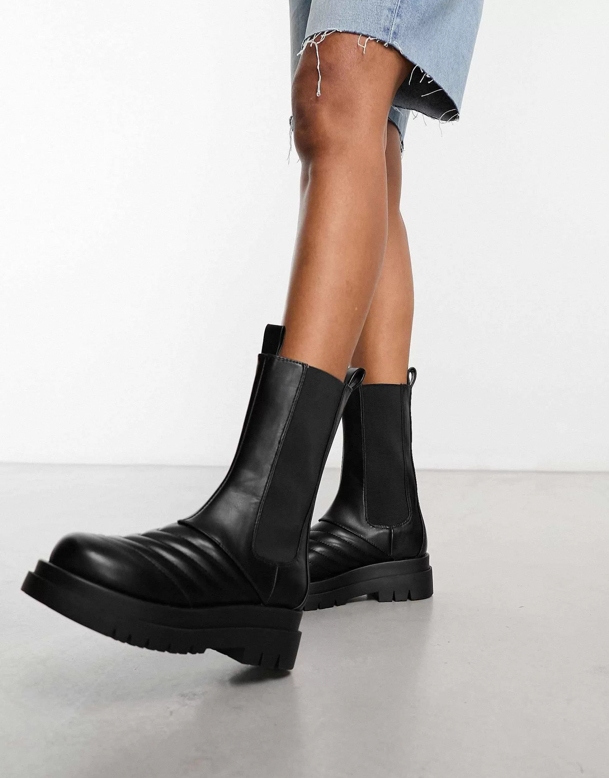 Women Raid Adalee Stitch Detail Calf Length Boots In