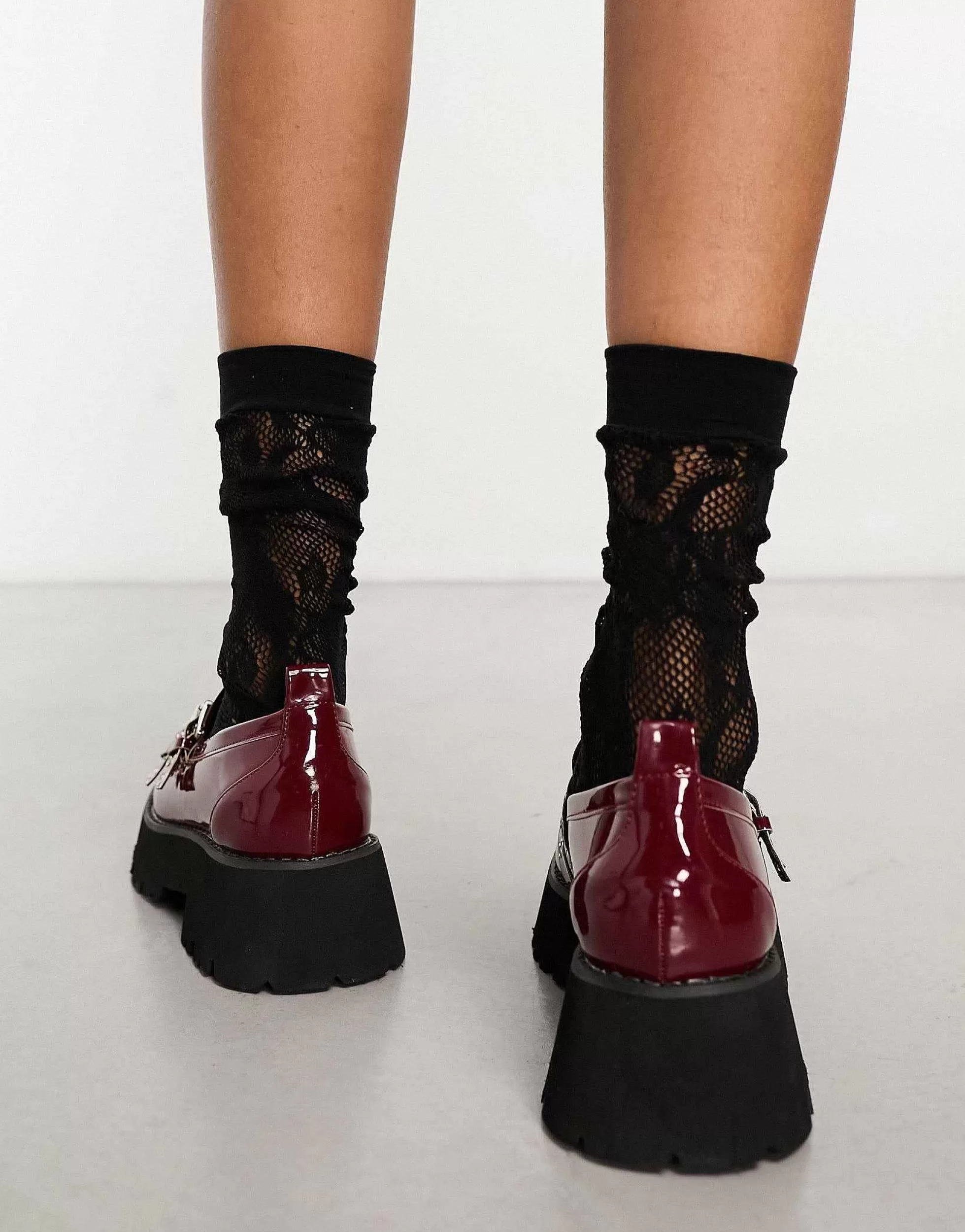 Women Raid Mitali Chunky Loafer With Hardware In Burgandy