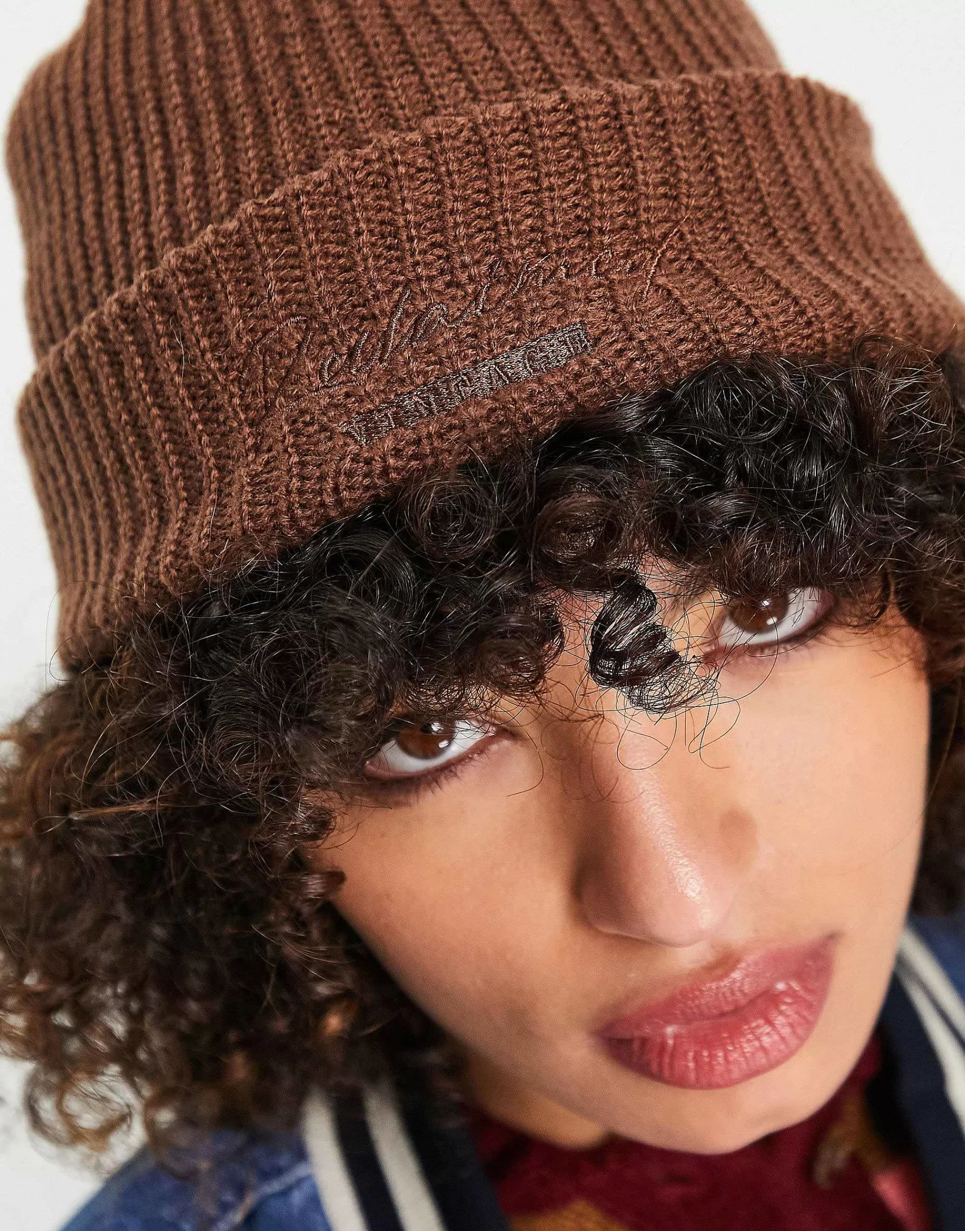Women Reclaimed Vintage Logo Beanie Hat In