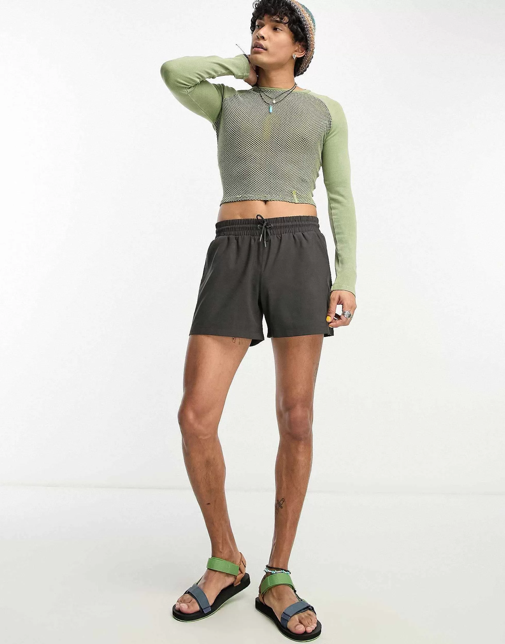 Men Reclaimed Vintage Swim Shorts In Short Length In