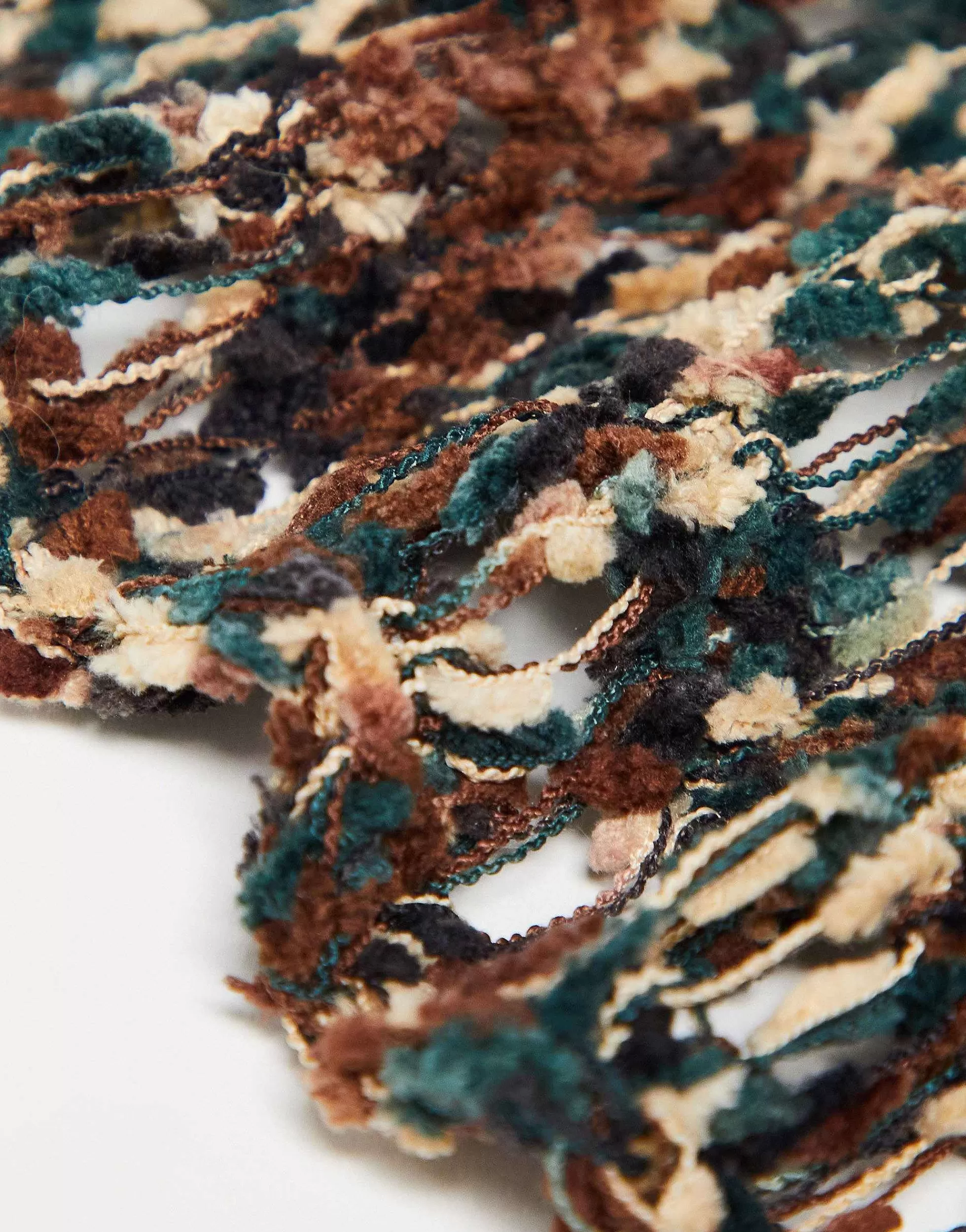 Men Reclaimed Vintage Unisex Chenille Skinny Scarf In Camo