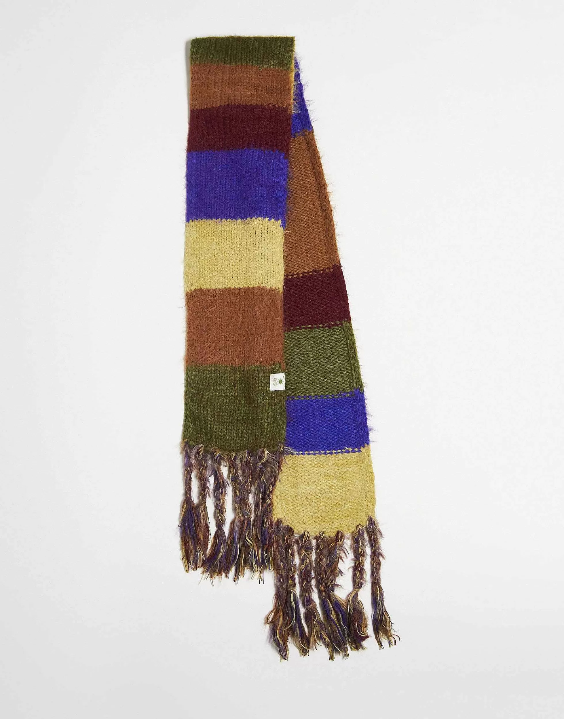 Men Reclaimed Vintage Unisex Knit Stripe Tassle Scarf