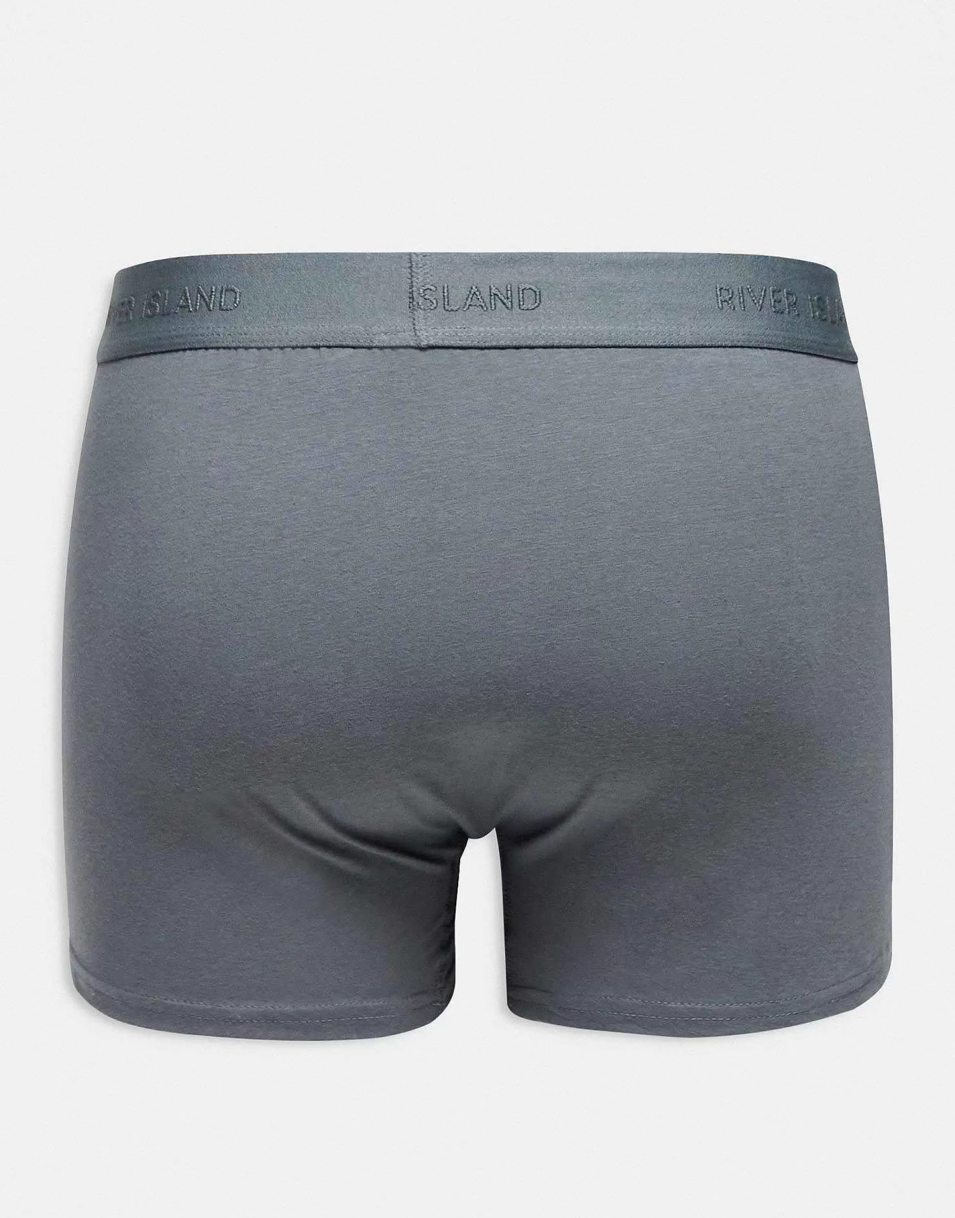 Men River Island 4 Pack Trunks In Dark Grey