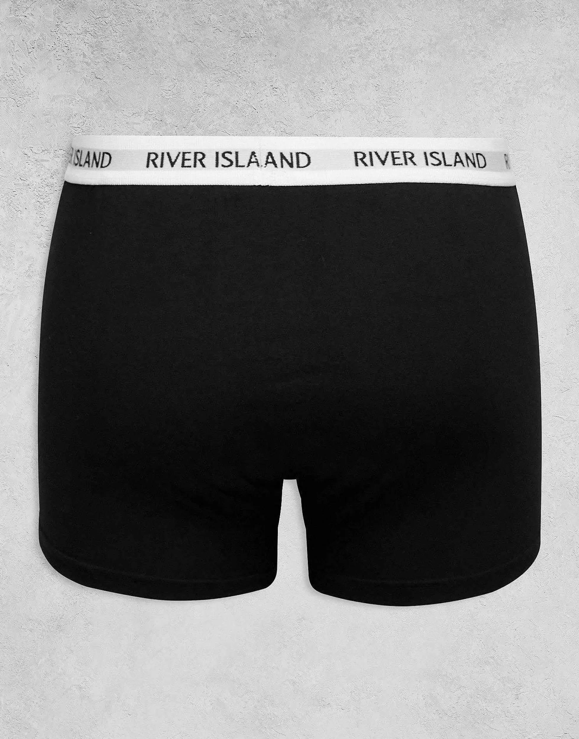 Men River Island 5 Pack Trunks In White And