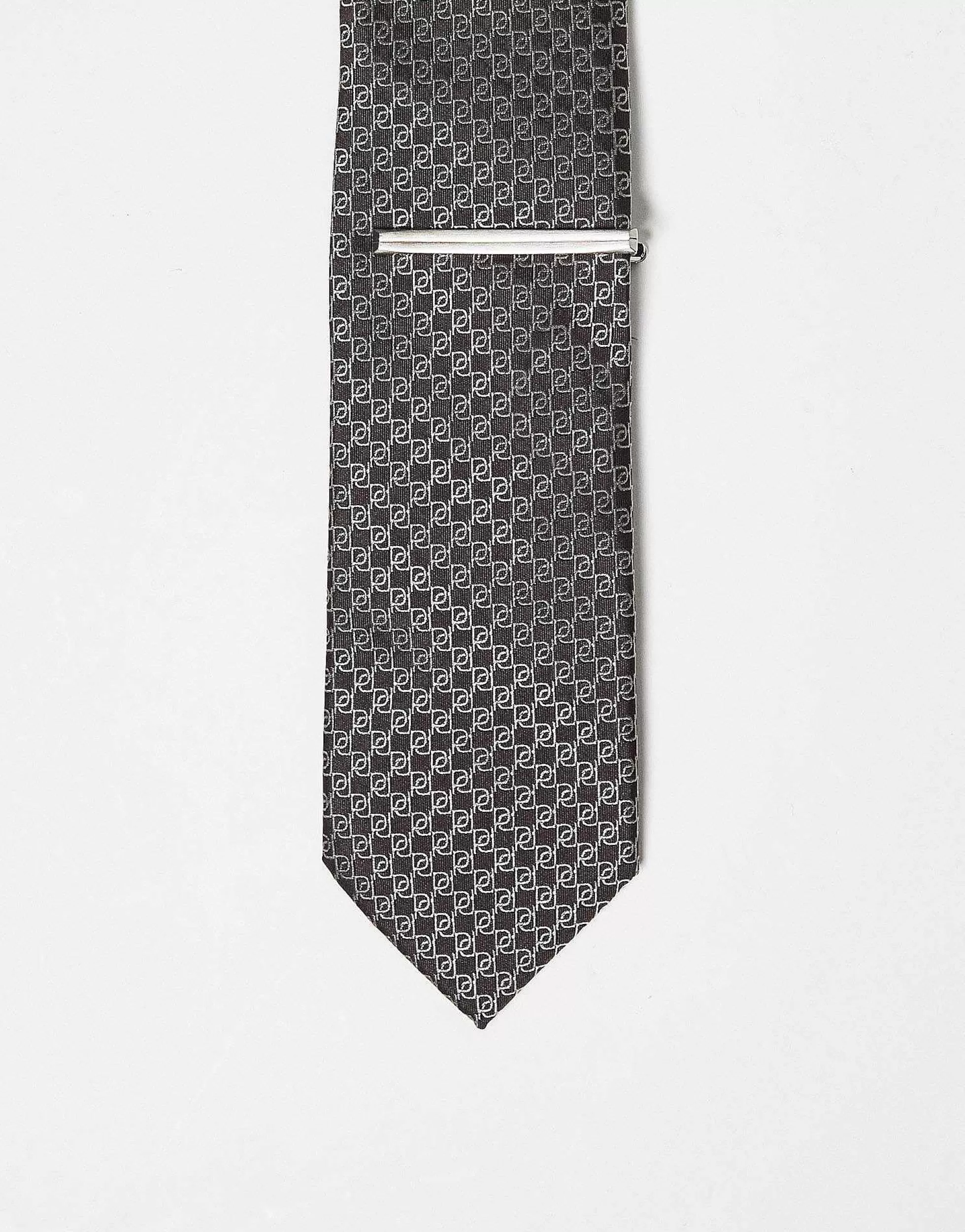 Men River Island Geo Tie And Clip Set In