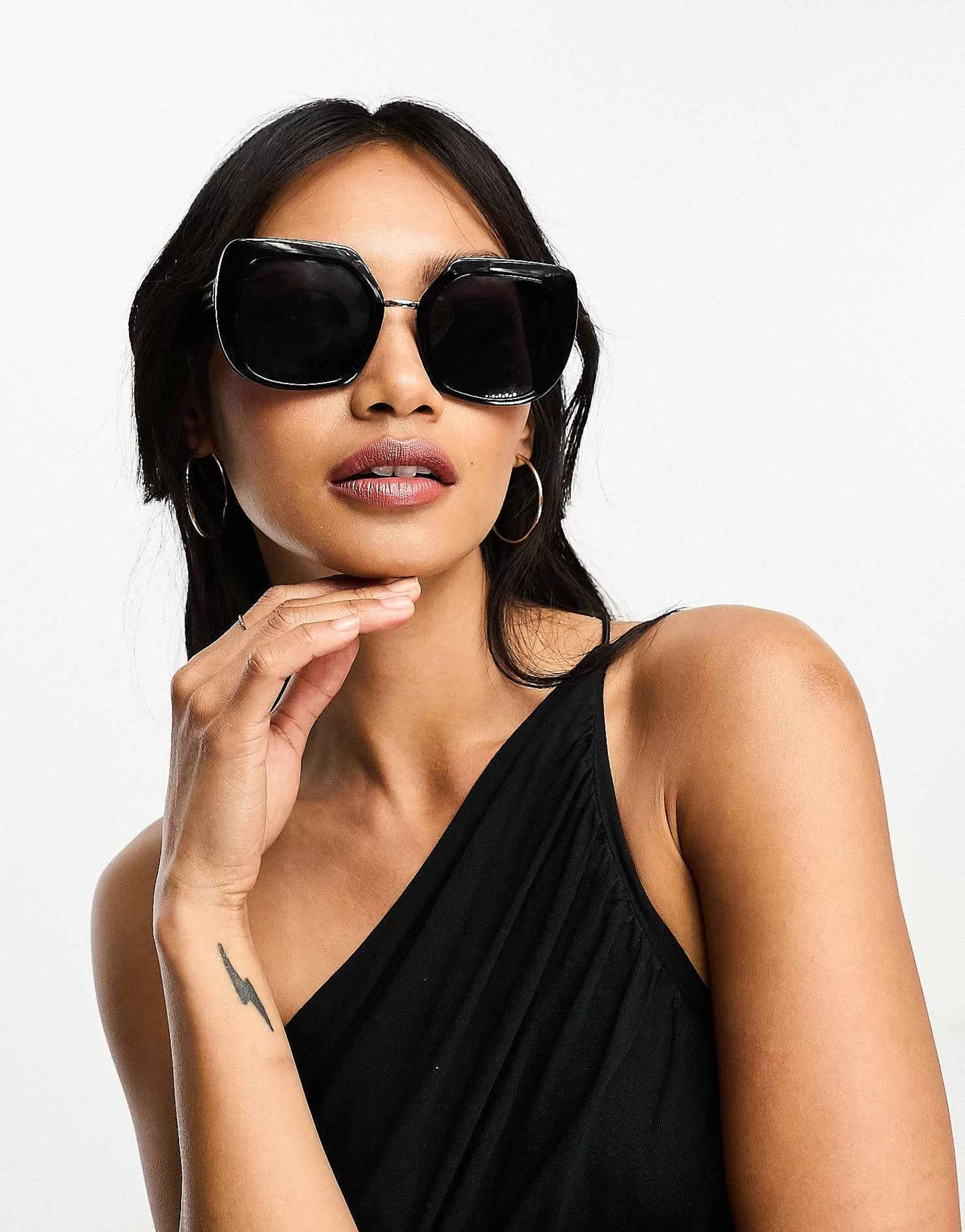 Women River Island Oversized Angular Glasses In