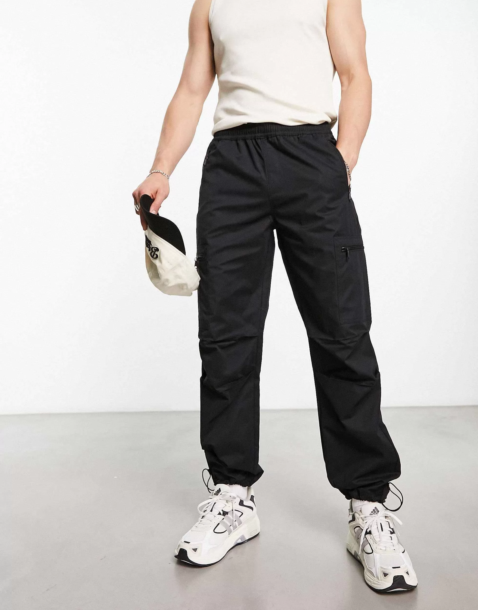 Men River Island Zip Pocket Cargos In