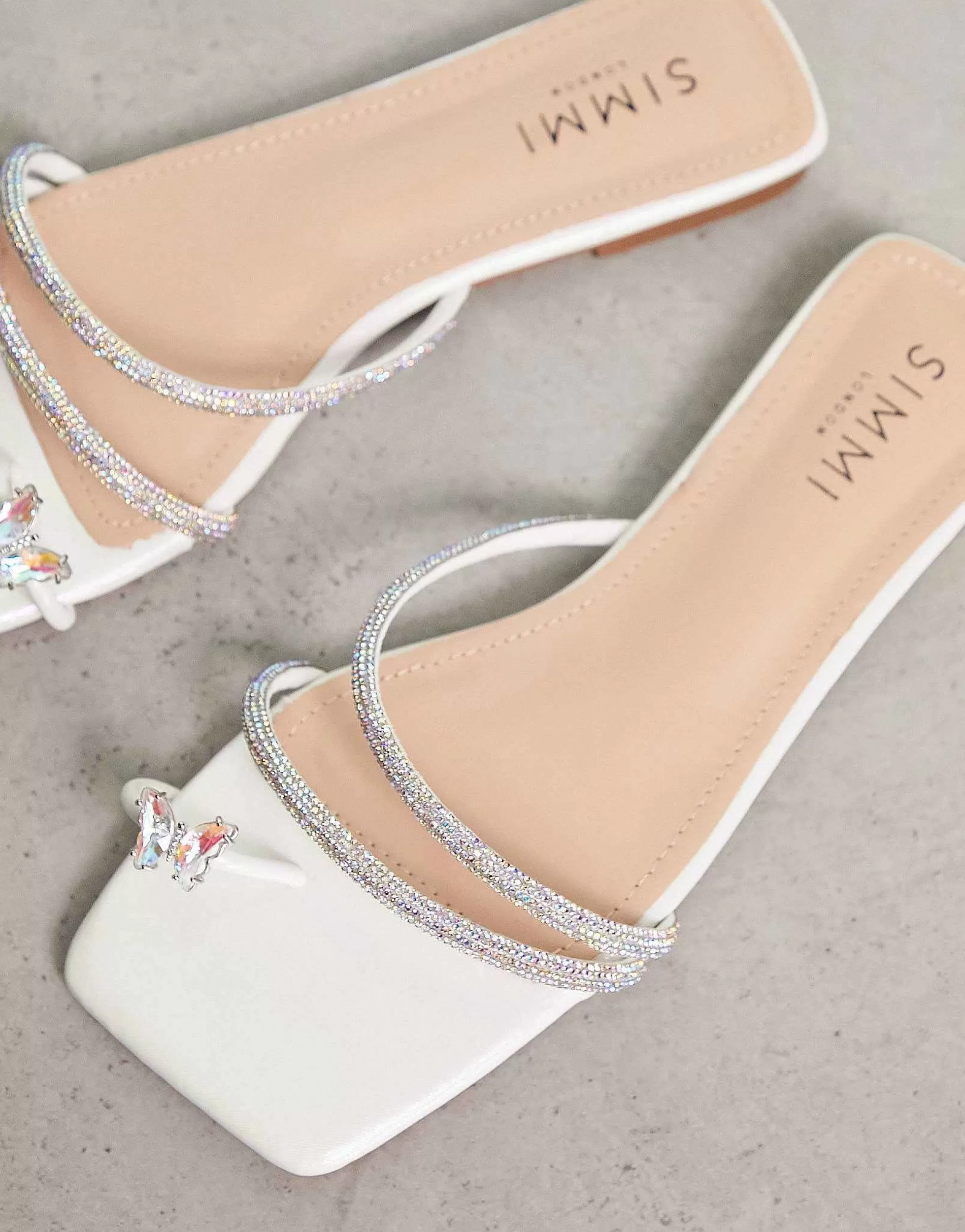 Women SIMMI Shoes Simmi London Aliana Flat Sandals With Embellished Straps In